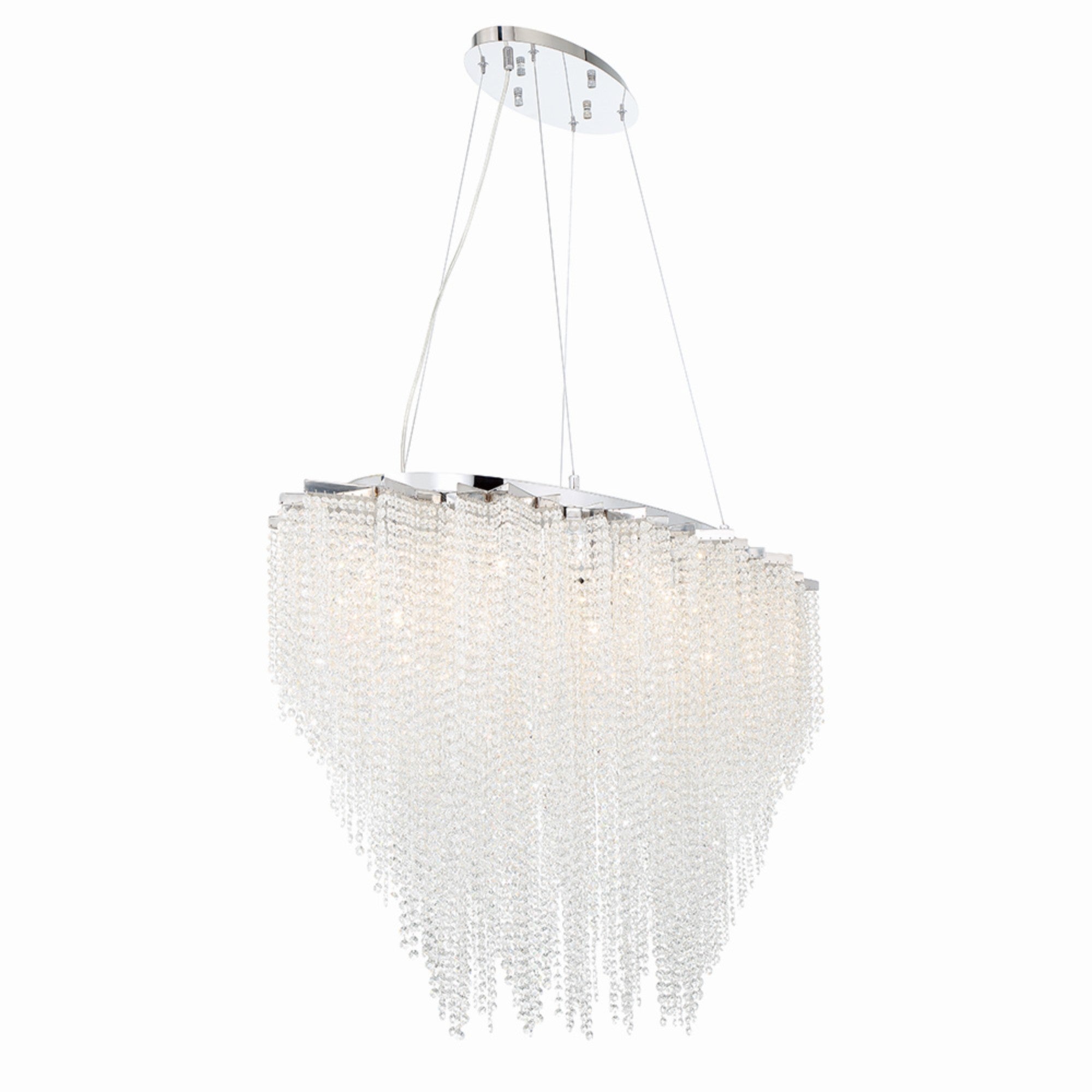 Cohen 18-Light 48" Chandelier, Chrome Finish with Crystals - Bees Lighting