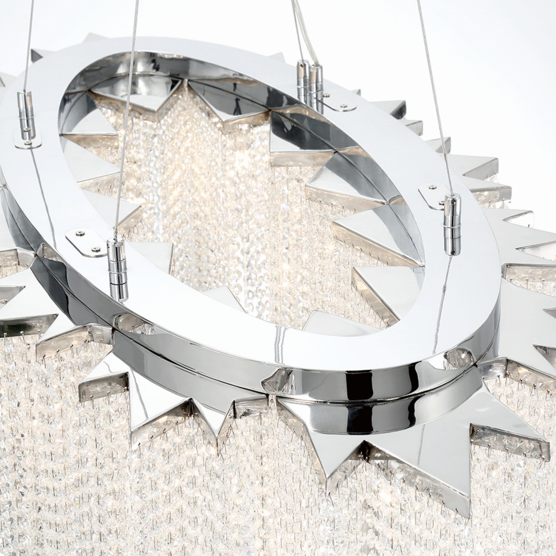 Cohen 18-Light 48" Chandelier, Chrome Finish with Crystals - Bees Lighting