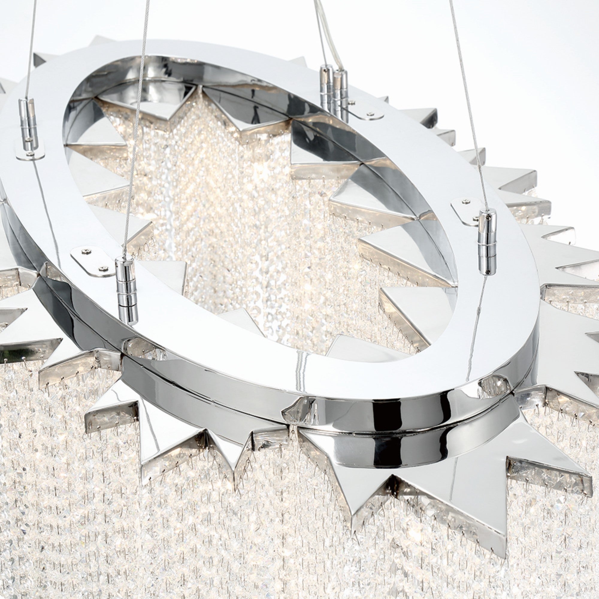 Cohen 18-Light 48" Chandelier, Chrome Finish with Crystals - Bees Lighting