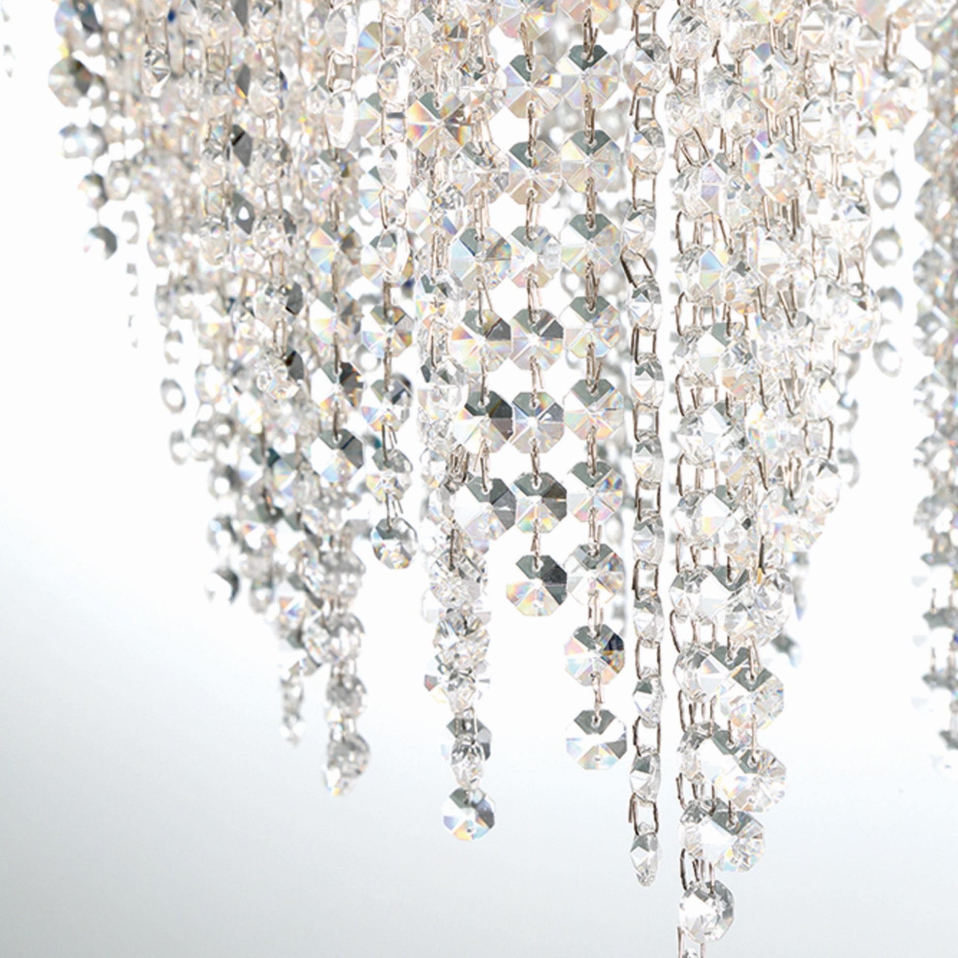 Cohen 18-Light 48" Chandelier, Chrome Finish with Crystals - Bees Lighting