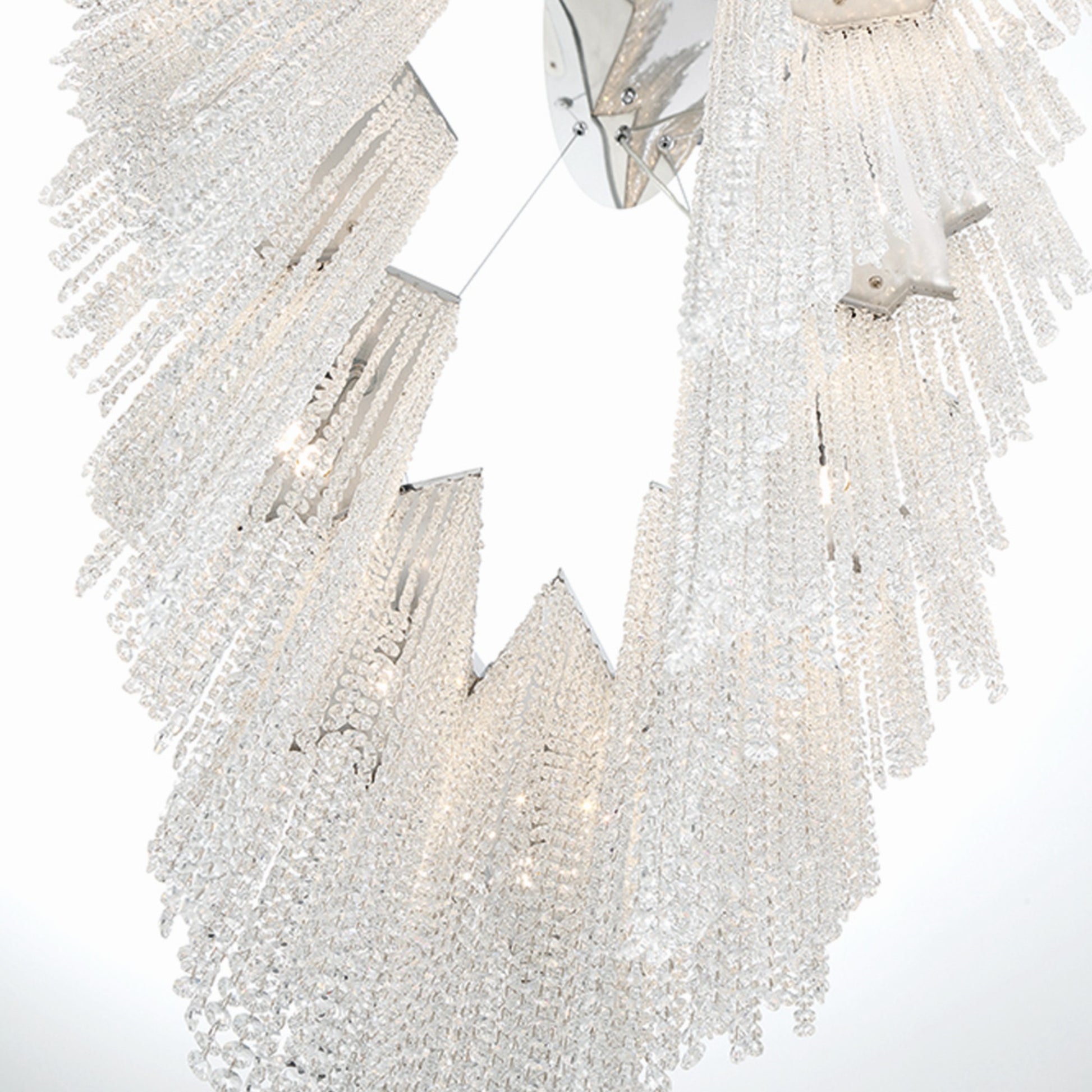 Cohen 18-Light 48" Chandelier, Chrome Finish with Crystals - Bees Lighting