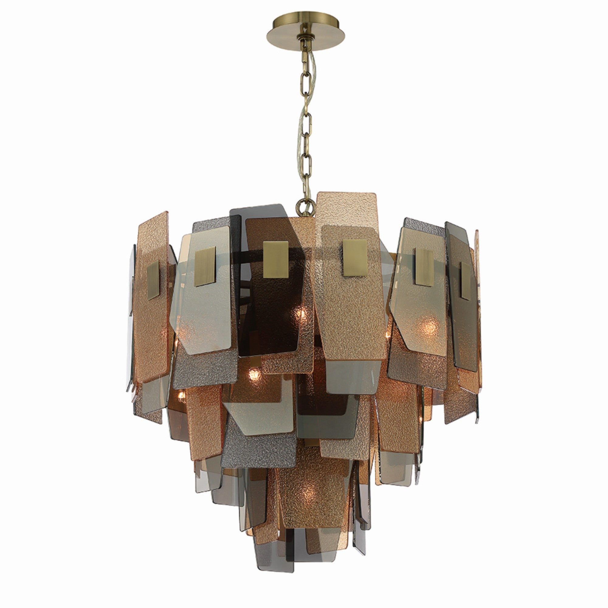 Cocolina 3-Tiers 10-Light 26" Chandelier, Brushed Brass Finish - Bees Lighting