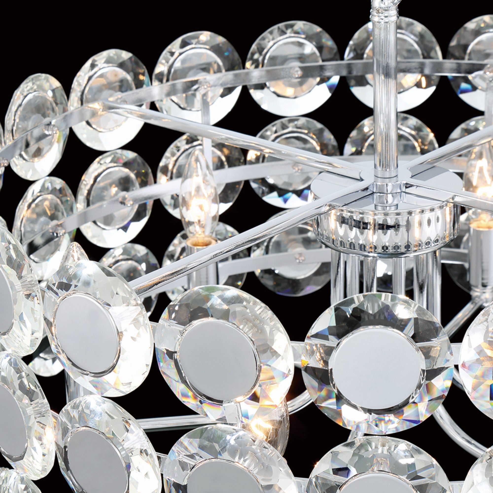 Perrene 6-Light 23" Chandelier, Chrome Finish with Crystals - Bees Lighting