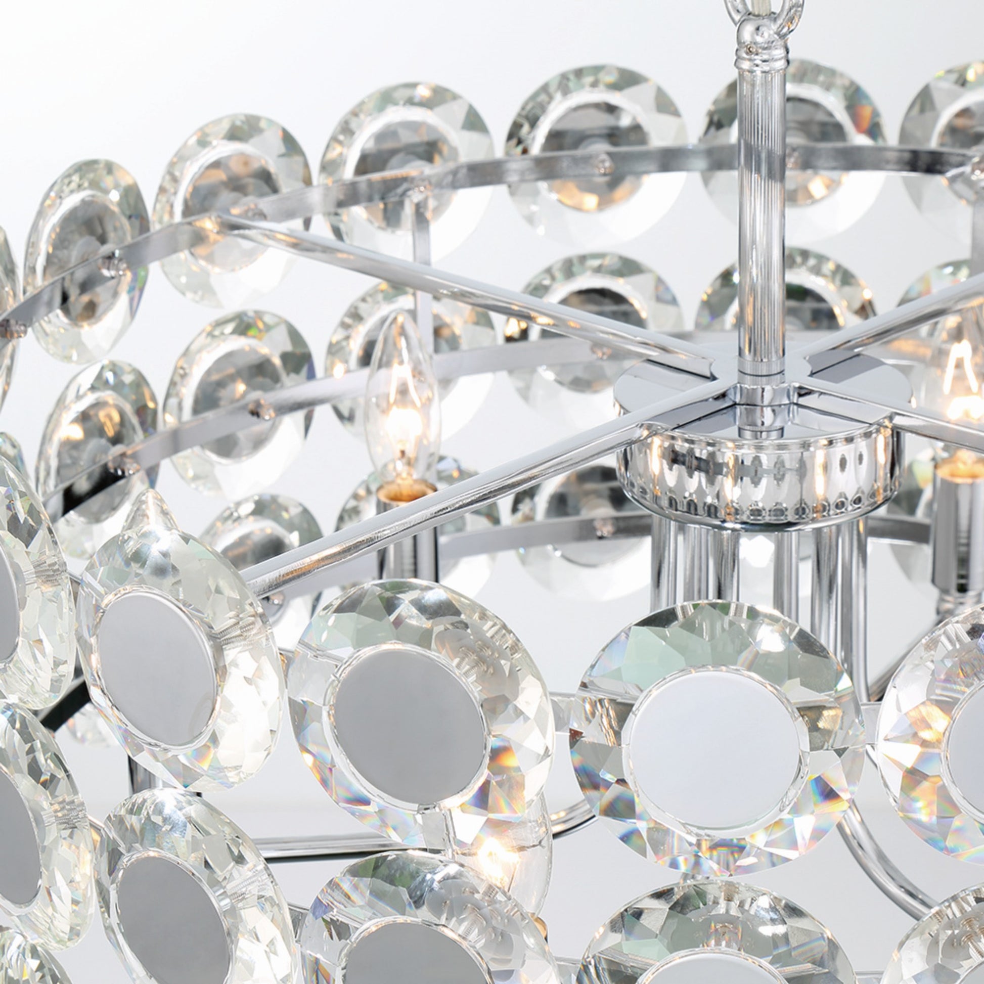 Perrene 6-Light 23" Chandelier, Chrome Finish with Crystals - Bees Lighting