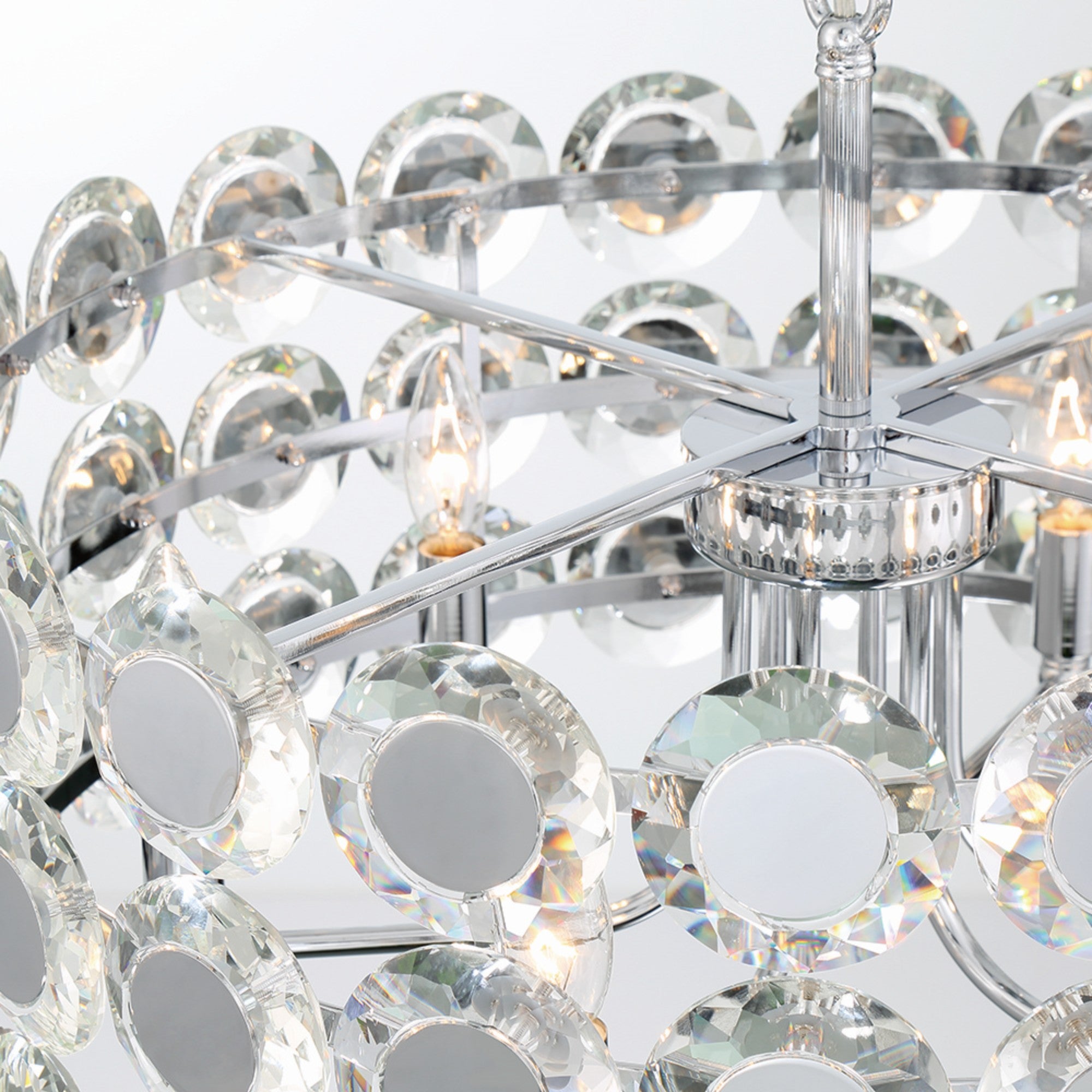 Perrene 6-Light 23" Chandelier, Chrome Finish with Crystals - Bees Lighting