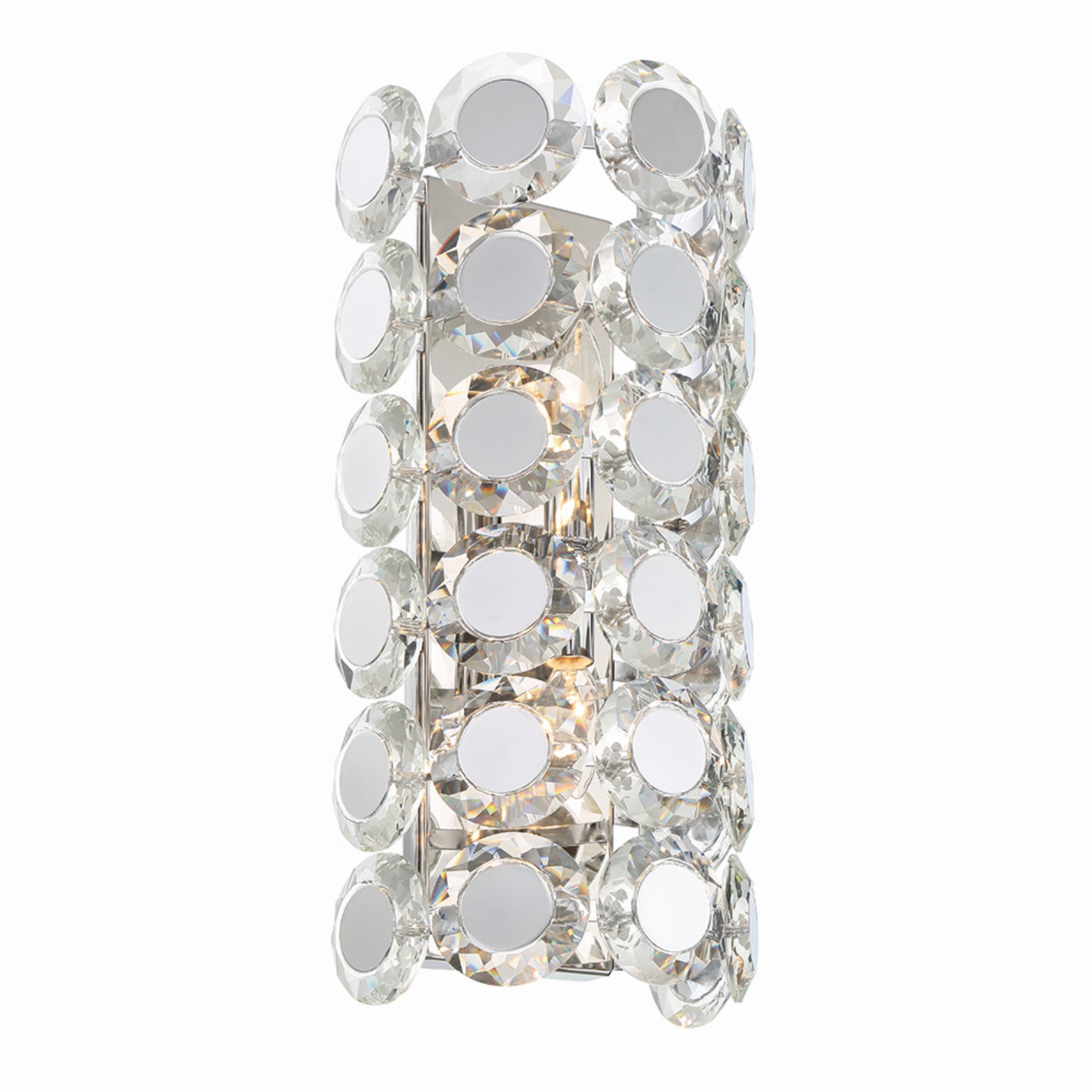 Perrene 2-Light 19" Wall Sconce, Chrome Finish with Crystals - Bees Lighting