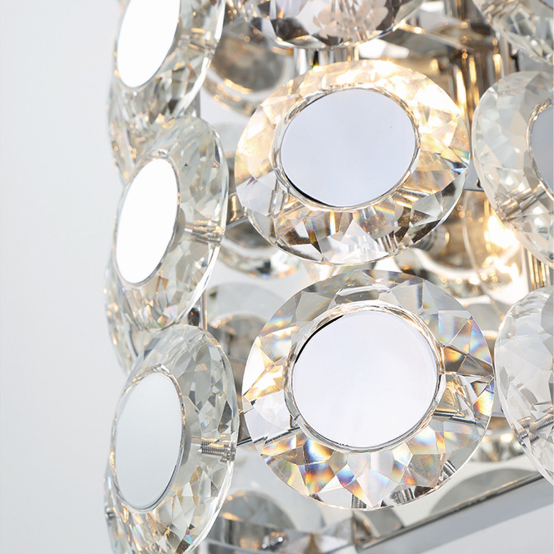 Perrene 2-Light 19" Wall Sconce, Chrome Finish with Crystals - Bees Lighting