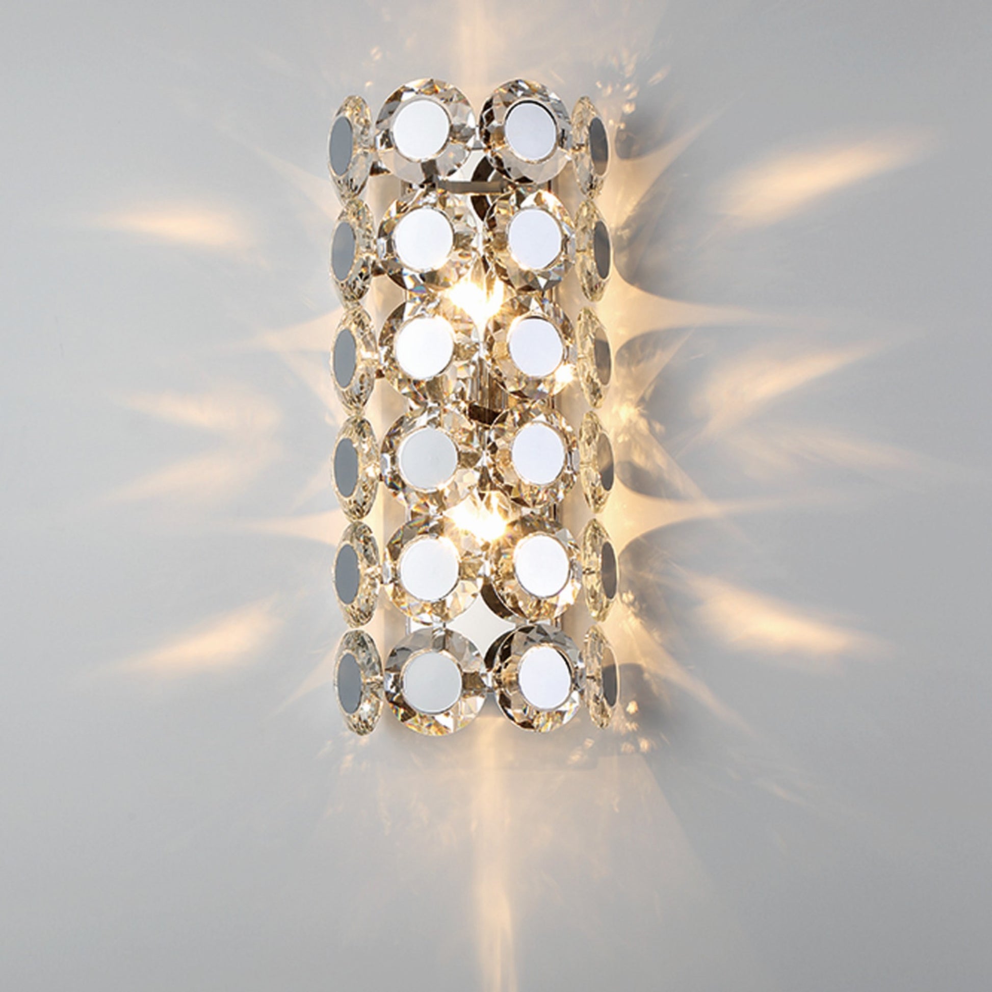 Perrene 2-Light 19" Wall Sconce, Chrome Finish with Crystals - Bees Lighting