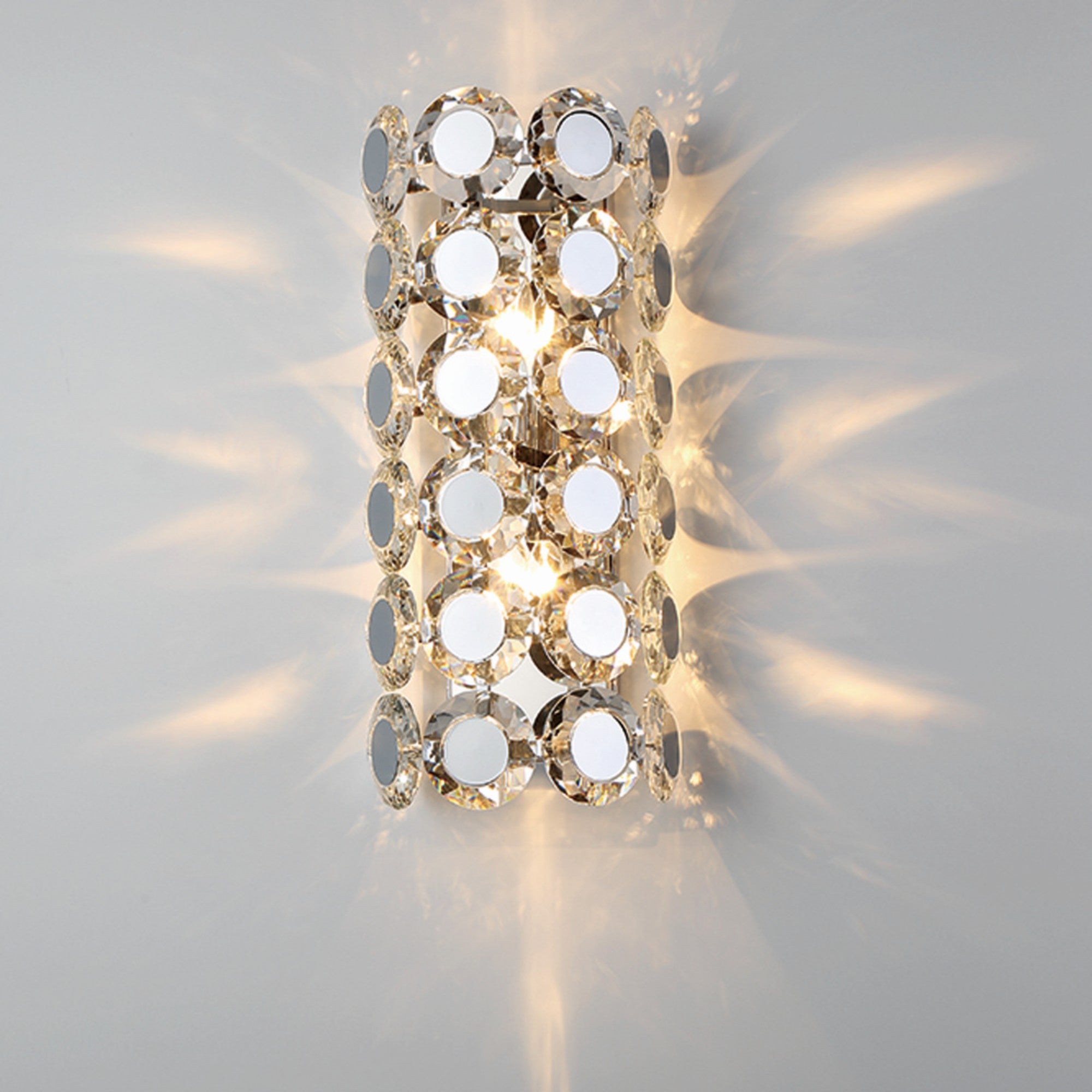 Perrene 2-Light 19" Wall Sconce, Chrome Finish with Crystals - Bees Lighting