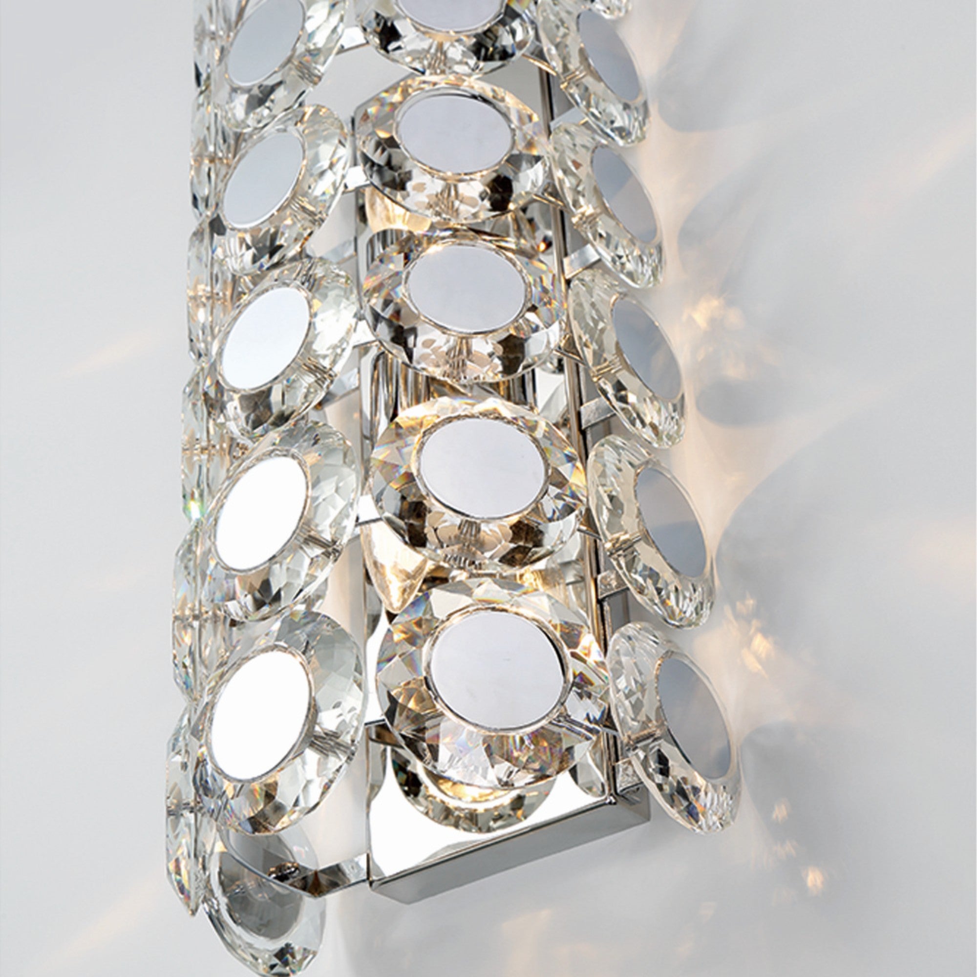 Perrene 2-Light 19" Wall Sconce, Chrome Finish with Crystals - Bees Lighting