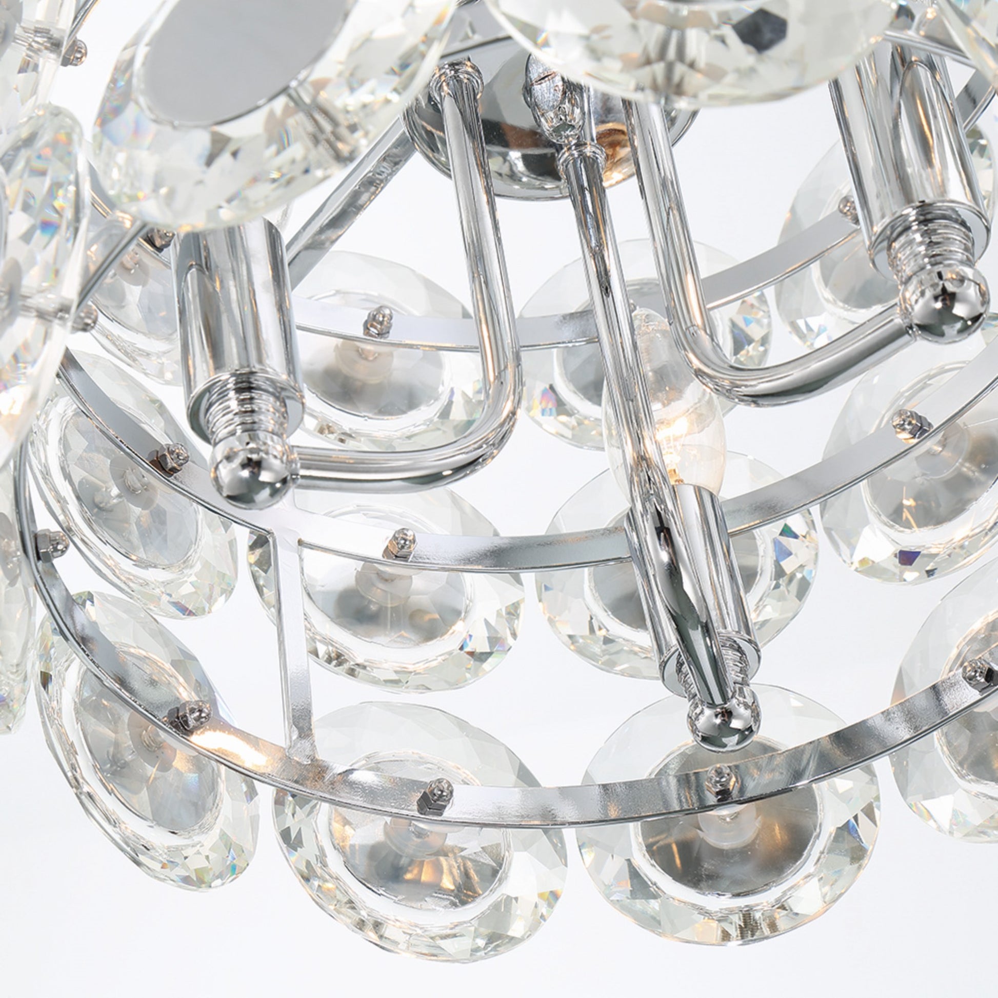 Perrene 3-Light 14" Pendant, Chrome Finish with Crystals - Bees Lighting