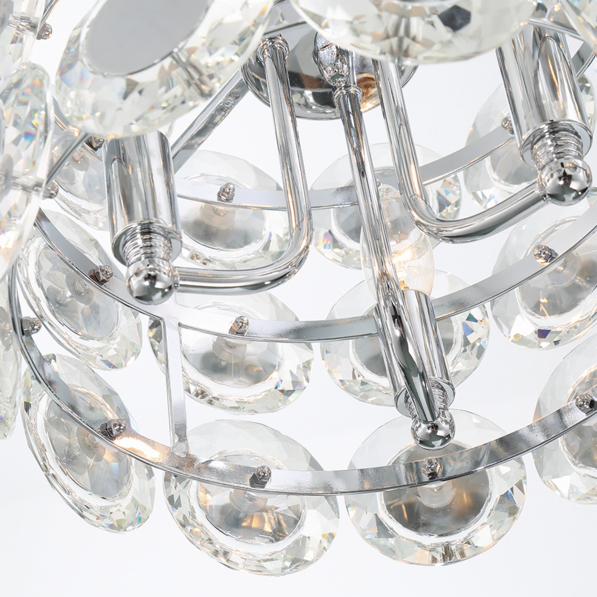 Perrene 3-Light 14" Pendant, Chrome Finish with Crystals - Bees Lighting