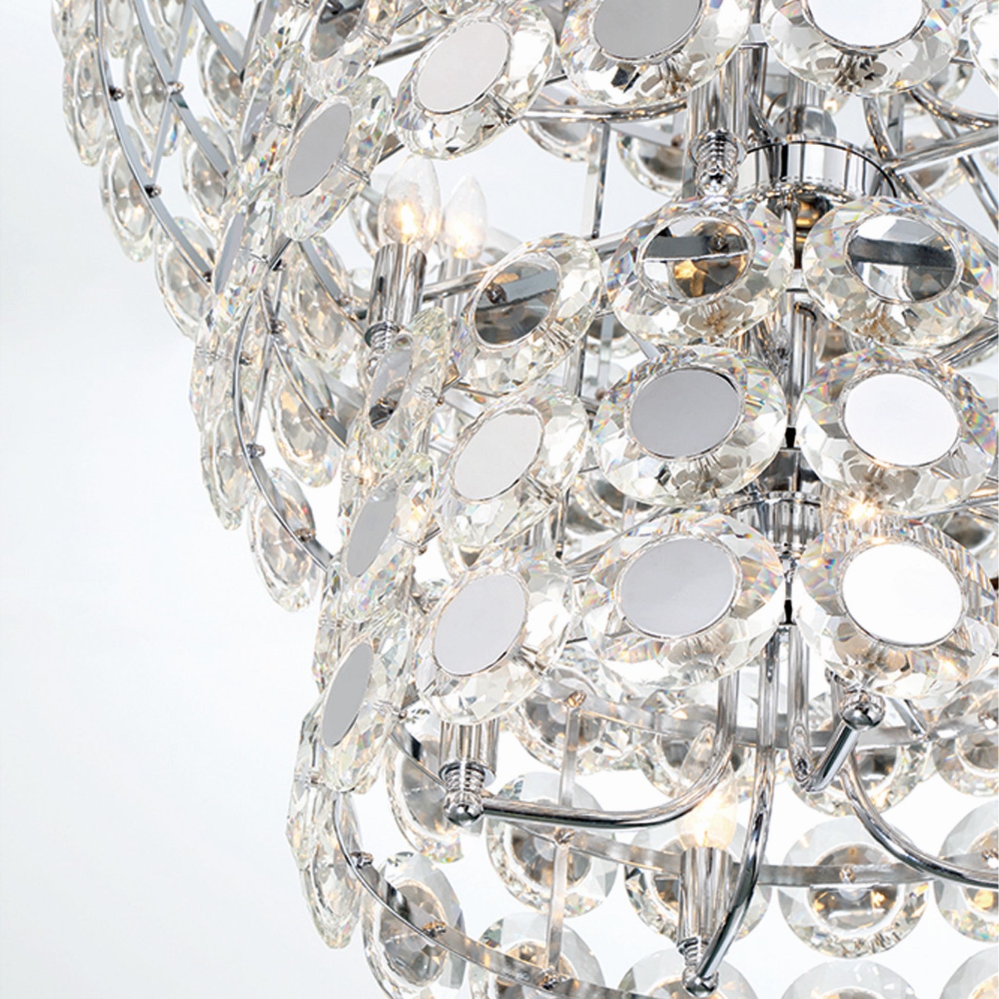 Perrene 4-Tiers 24-Light 45" Chandelier, Chrome Finish with Crystals - Bees Lighting