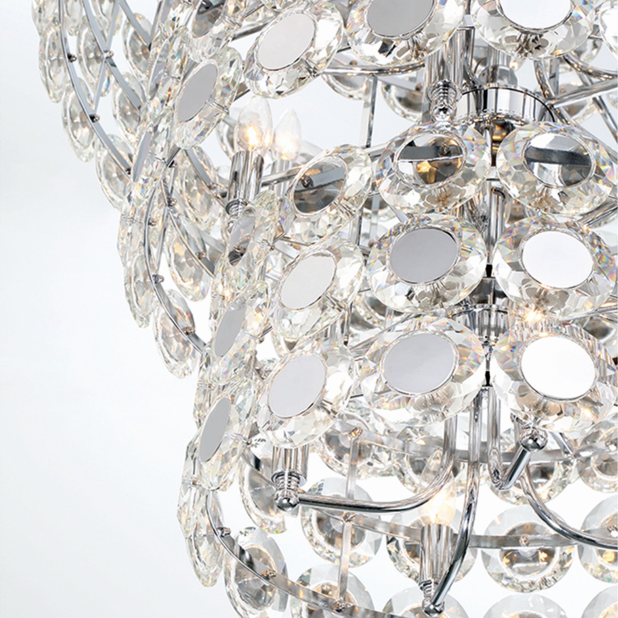 Perrene 4-Tiers 24-Light 45" Chandelier, Chrome Finish with Crystals - Bees Lighting