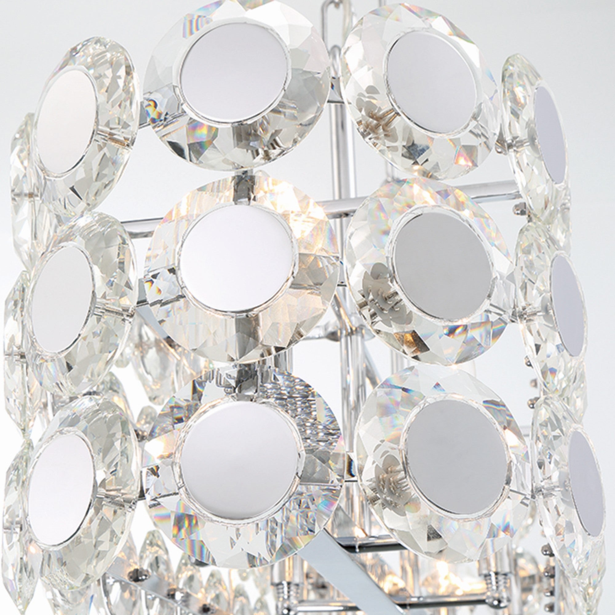 Perrene 8-Light 40" Linear Chandelier, Chrome Finish with Crystals - Bees Lighting