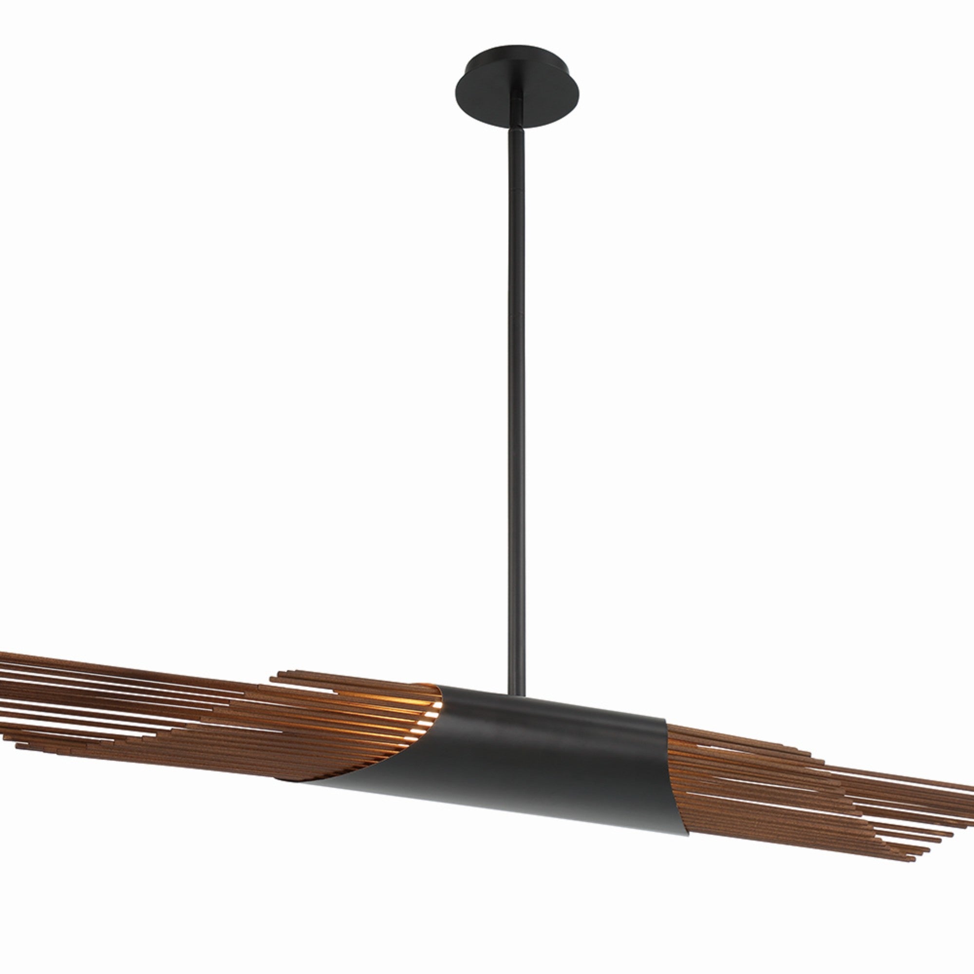 Umura 2-Light 49" LED Linear Chandelier, Black Finish - Bees Lighting