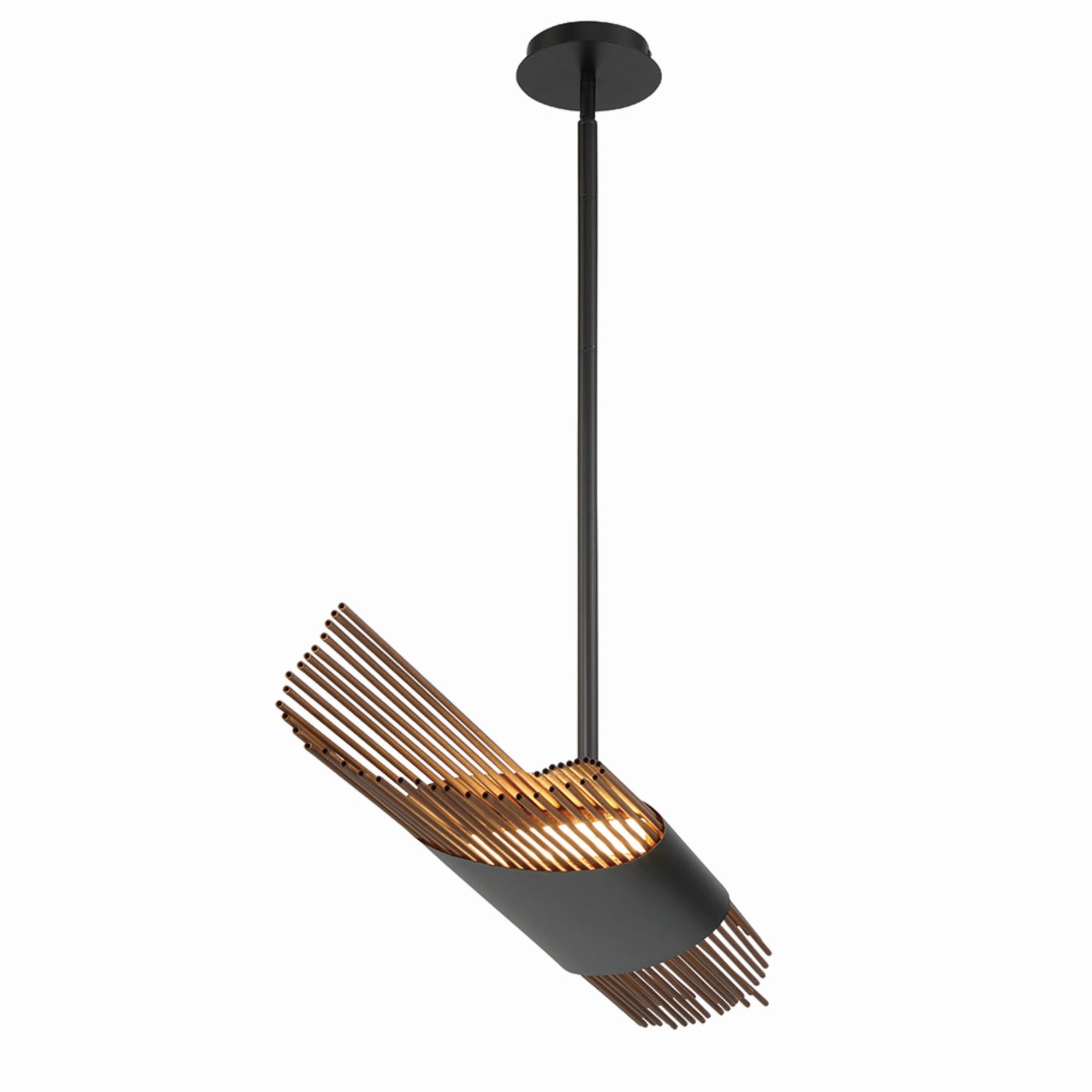 Umura 2-Light 49" LED Linear Chandelier, Black Finish - Bees Lighting