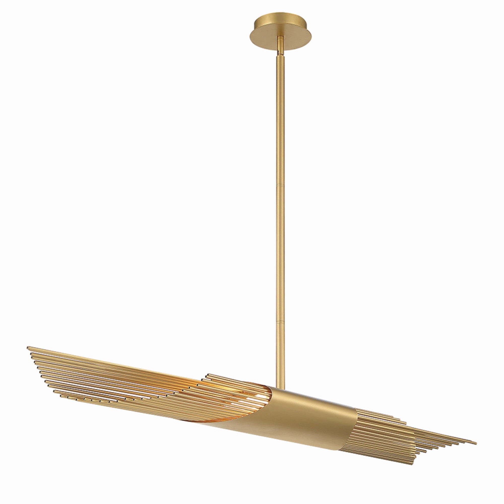 Umura 2-Light 49" LED Linear Chandelier, Gold Finish - Bees Lighting
