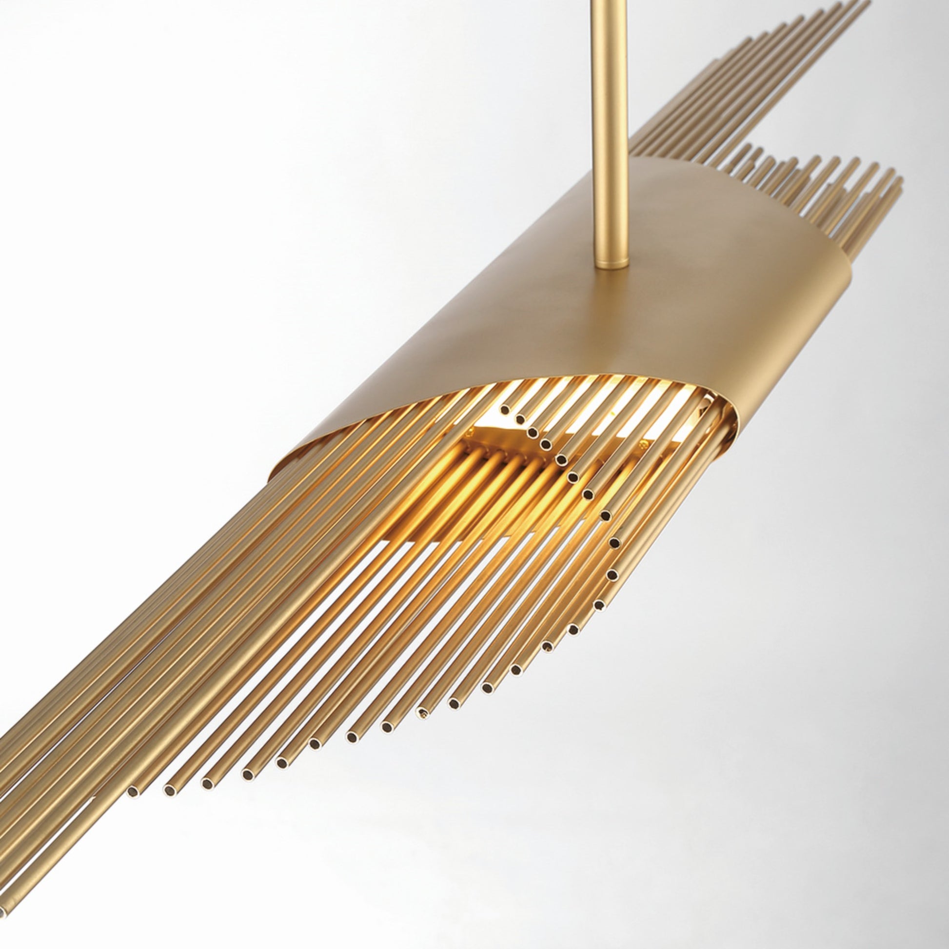Umura 2-Light 49" LED Linear Chandelier, Gold Finish - Bees Lighting
