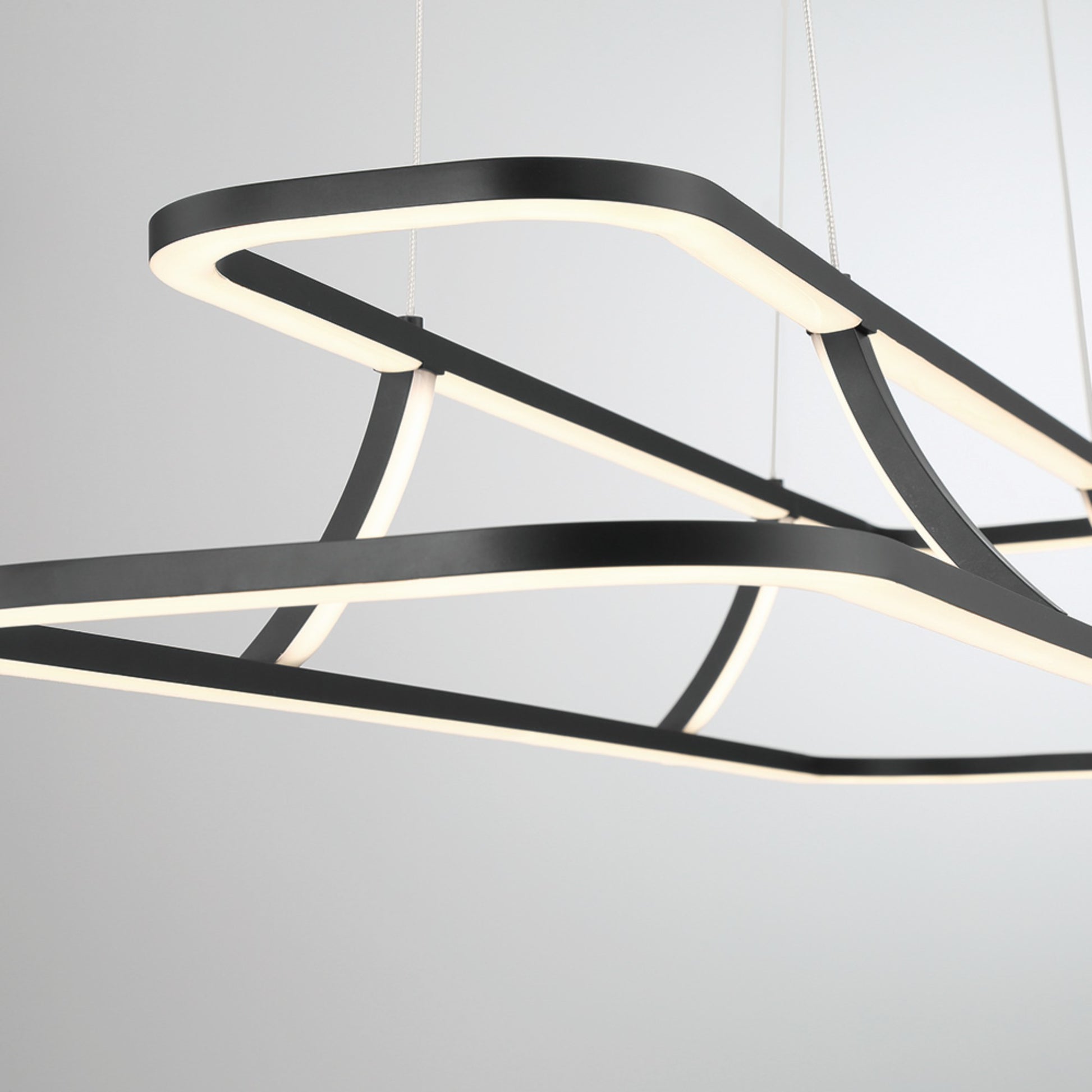 Cadoux 44" LED Linear Chandelier, Black Finish - Bees Lighting