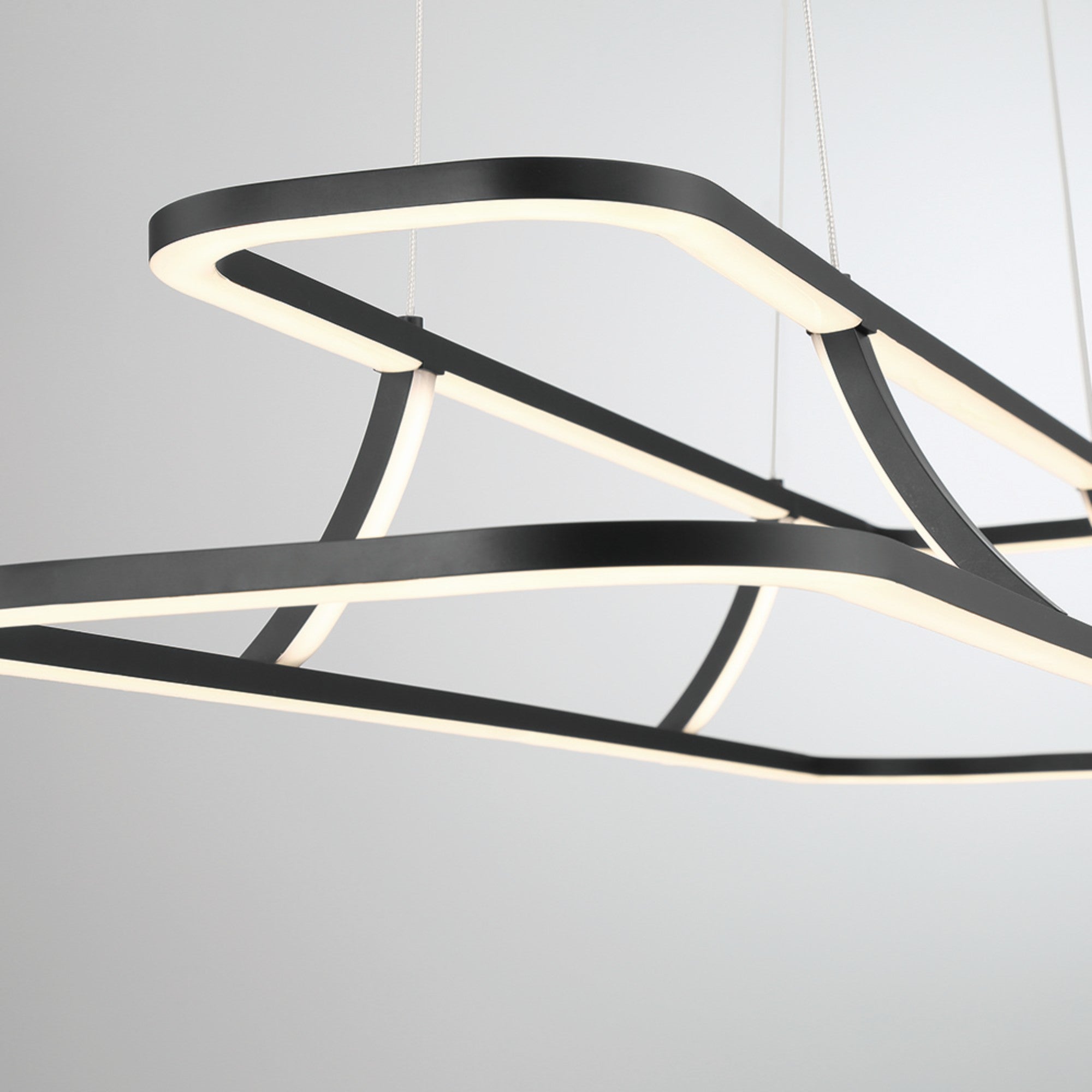 Cadoux 44" LED Linear Chandelier, Black Finish - Bees Lighting