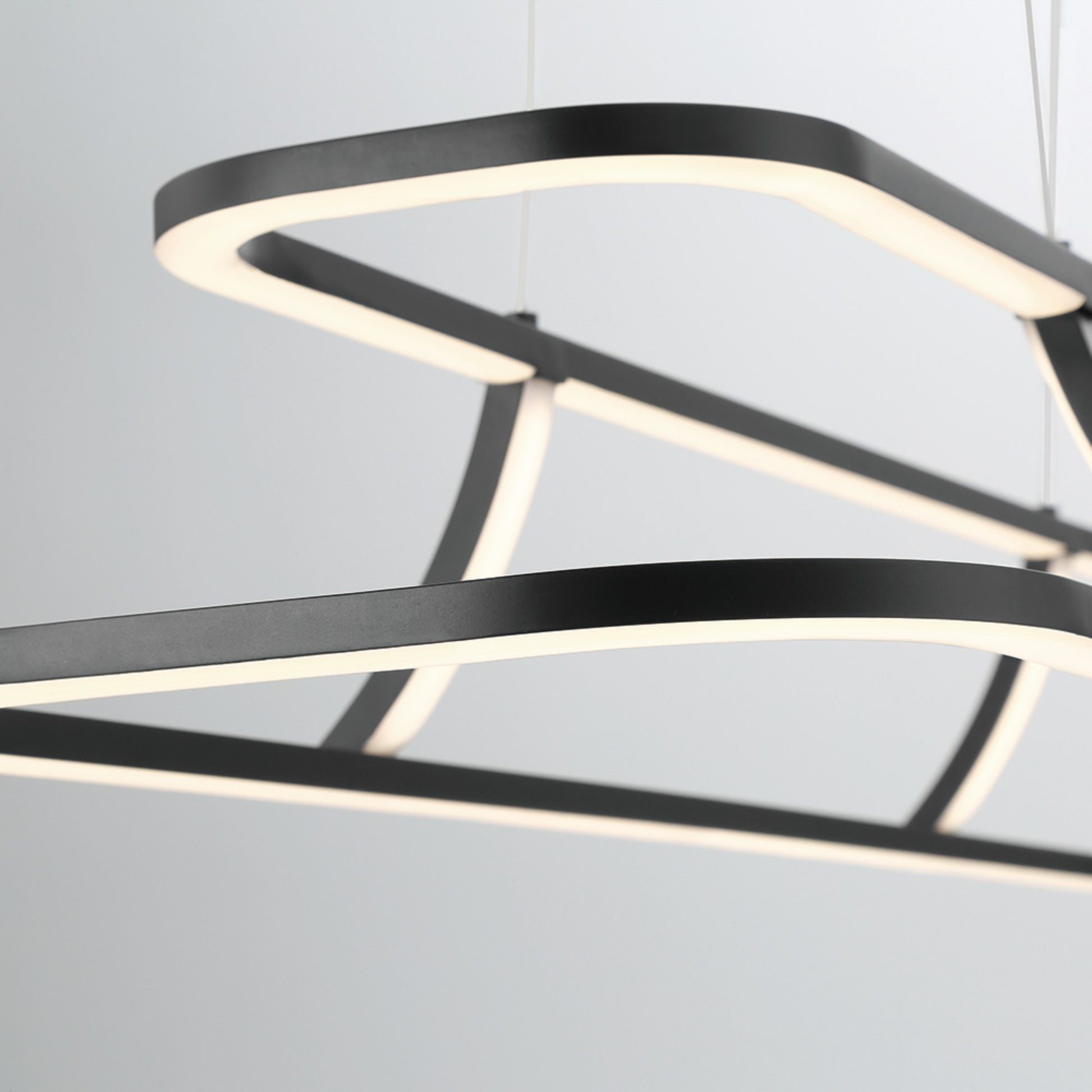 Cadoux 44" LED Linear Chandelier, Black Finish - Bees Lighting