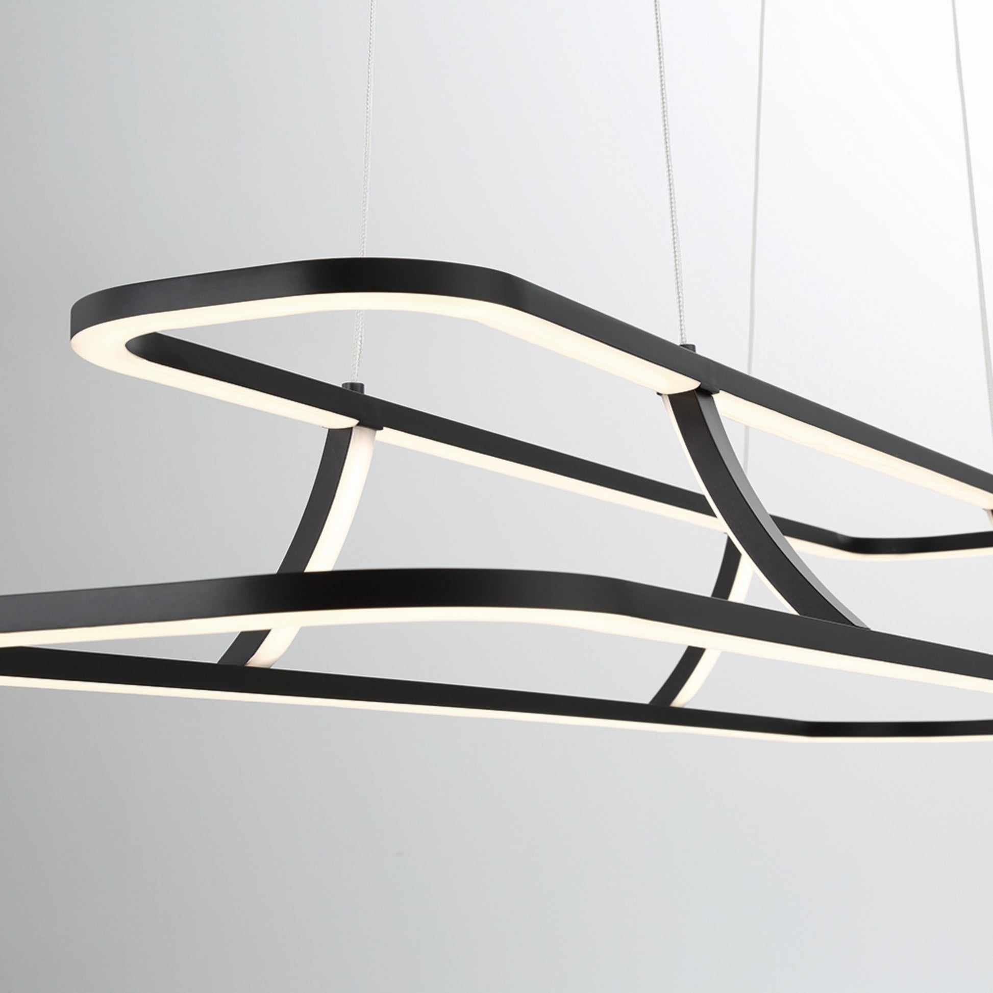 Cadoux 44" LED Linear Chandelier, Black Finish - Bees Lighting