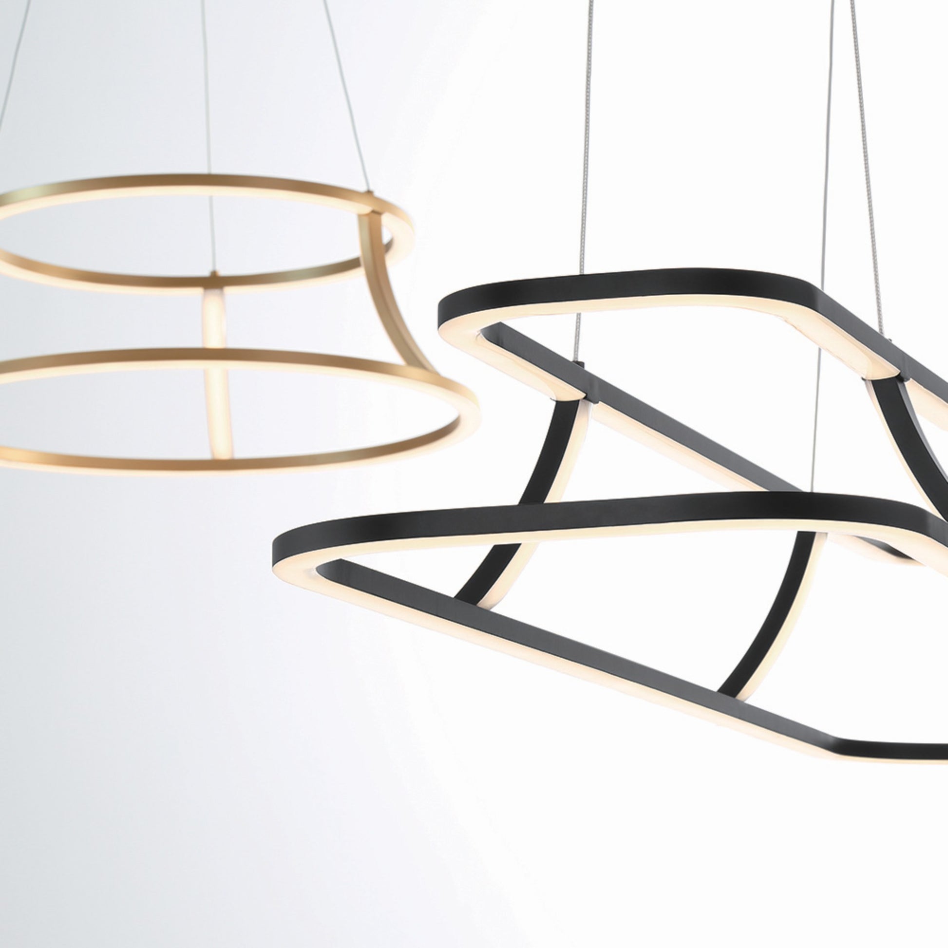 Cadoux 44" LED Linear Chandelier, Black Finish - Bees Lighting