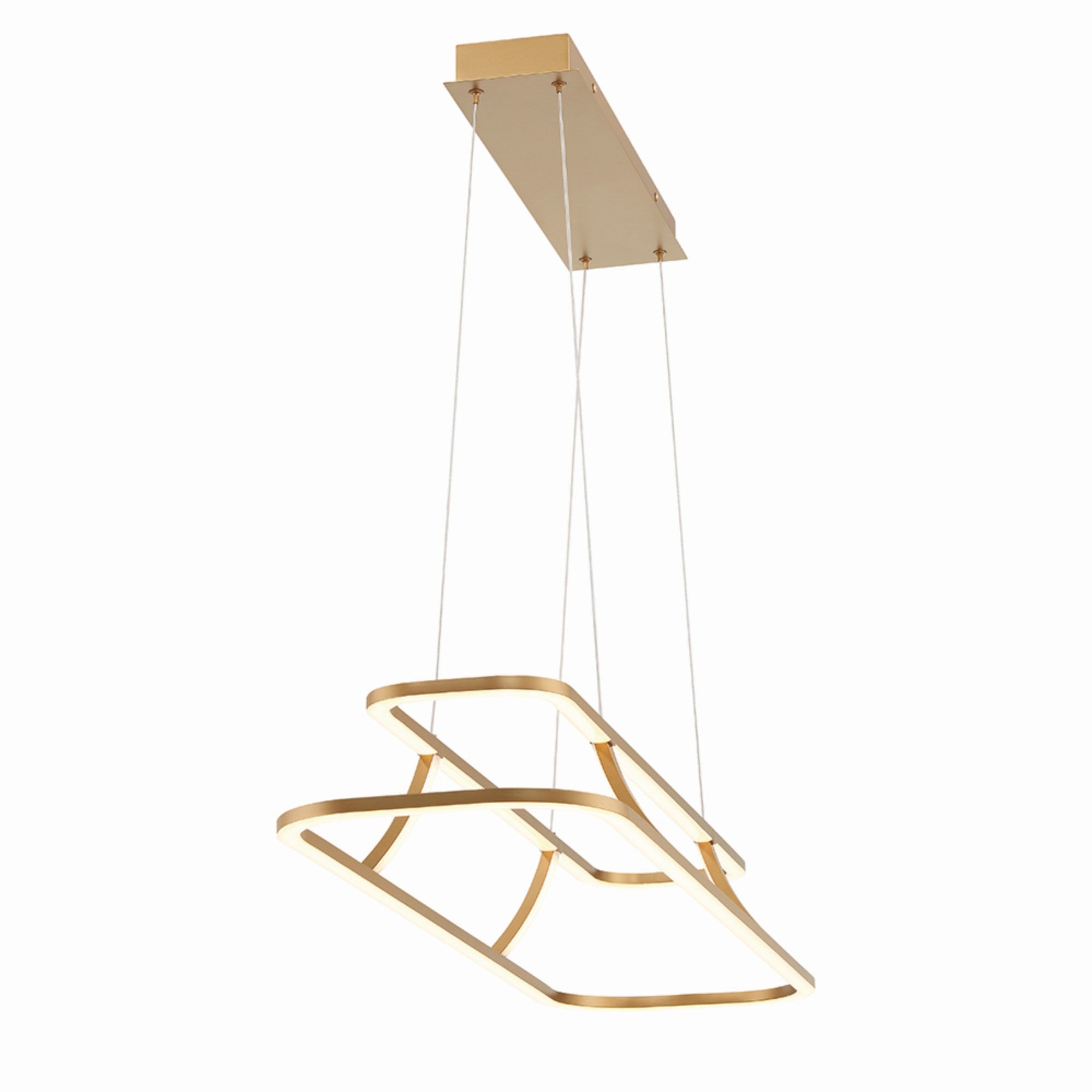 Cadoux 44" LED Linear Chandelier, Gold Finish - Bees Lighting