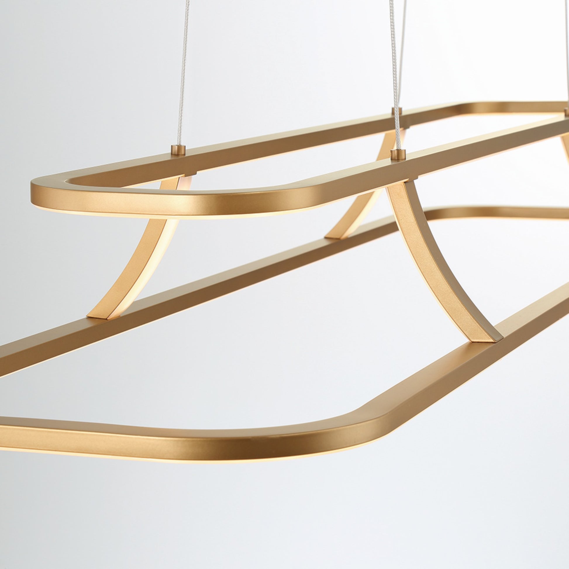 Cadoux 44" LED Linear Chandelier, Gold Finish - Bees Lighting