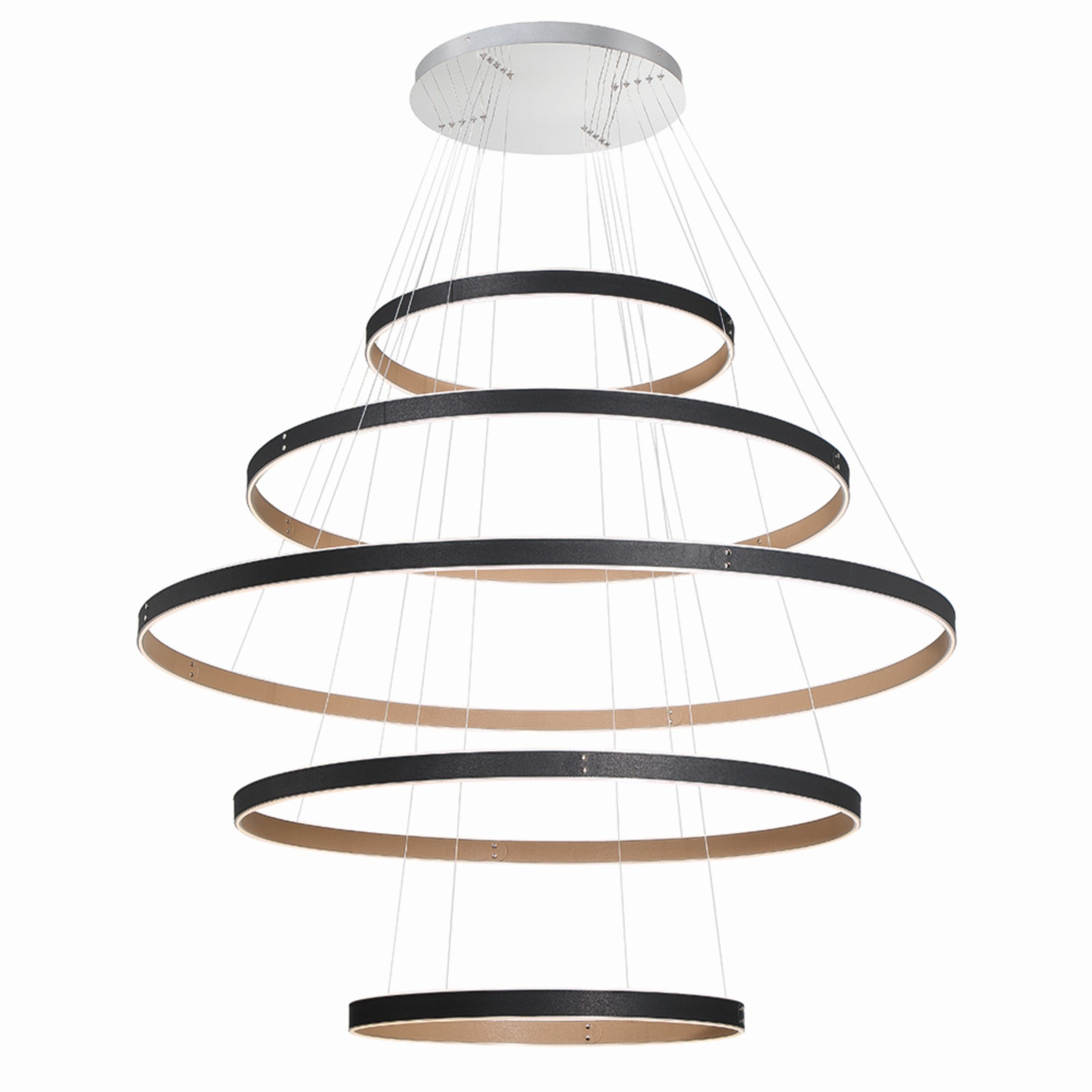 Verdura 5-Tiers 60" LED Grand Chandelier, Black Finish - Bees Lighting