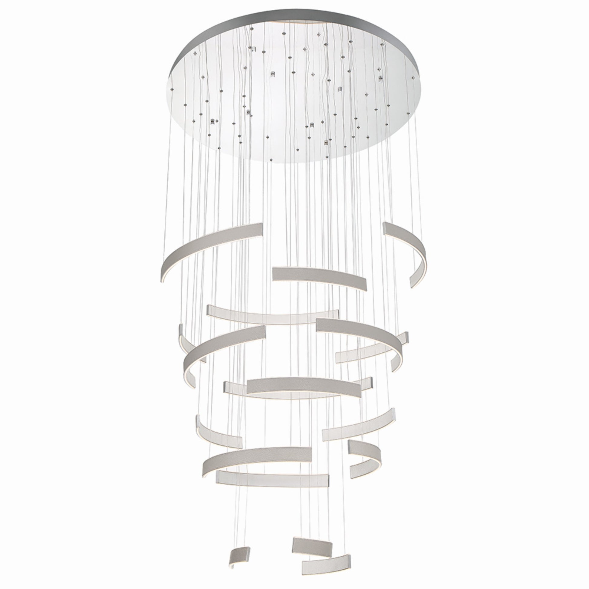Verdura 6-Tiers 18-Light 41" LED Grand Chandelier, Grey Finish - Bees Lighting