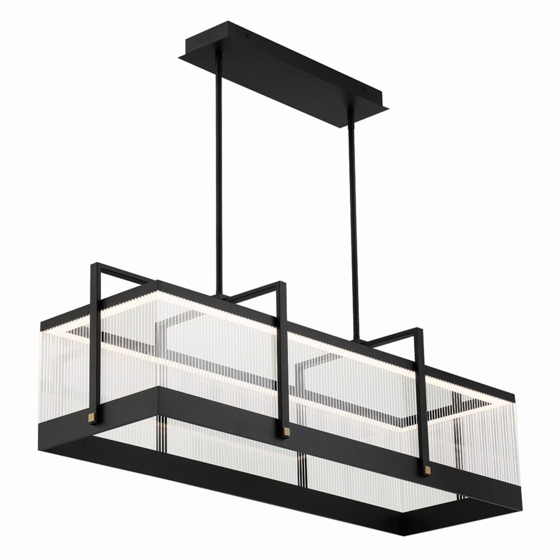 Tye 41" LED Linear Chandelier, Black Finish - Bees Lighting