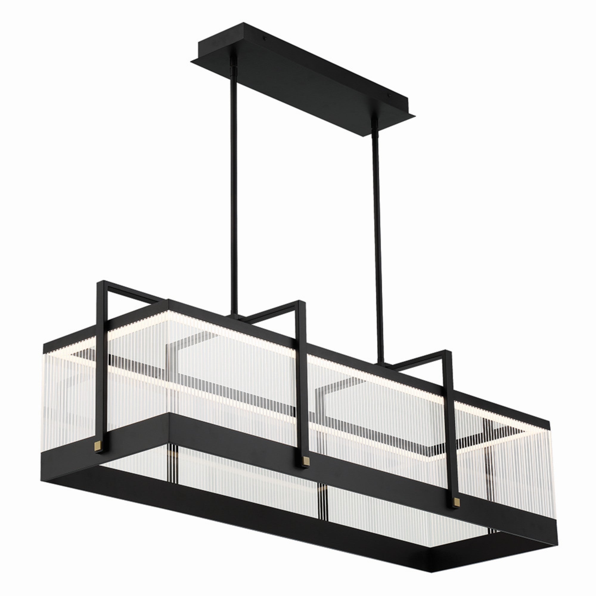 Tye 41" LED Linear Chandelier, Black Finish - Bees Lighting