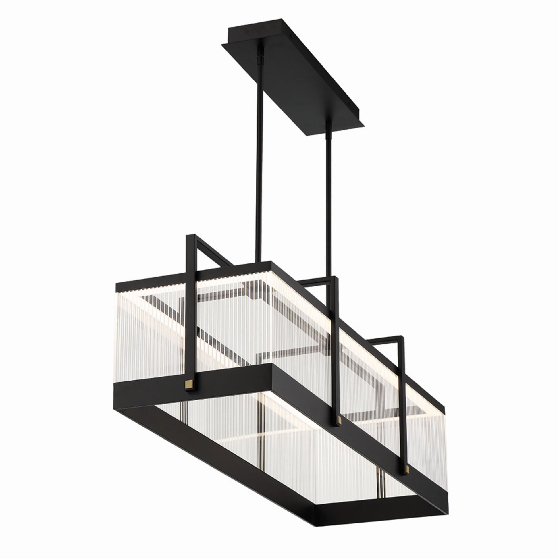 Tye 41" LED Linear Chandelier, Black Finish - Bees Lighting