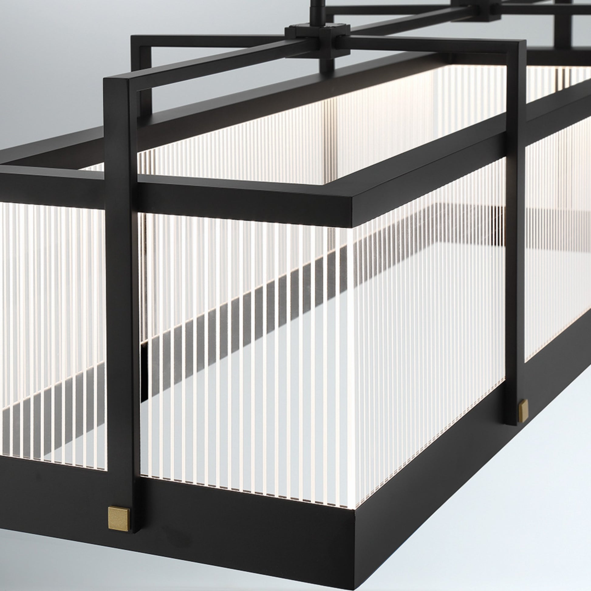 Tye 41" LED Linear Chandelier, Black Finish - Bees Lighting