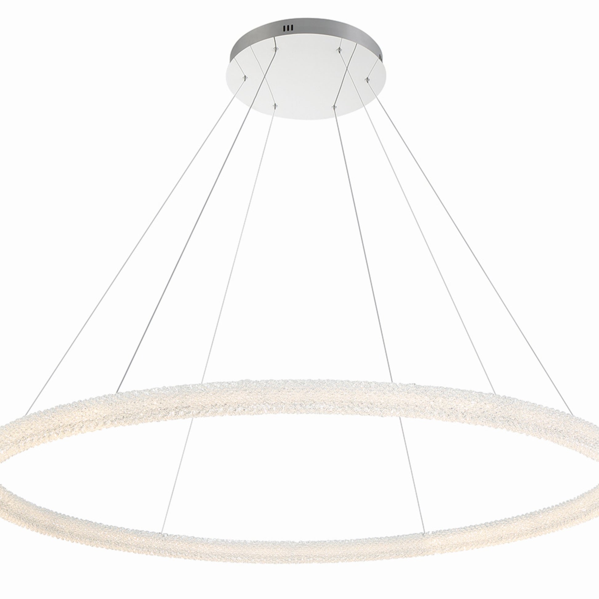 Sassi 60" LED Grand Chandelier, Chrome Finish with Crystals - Bees Lighting