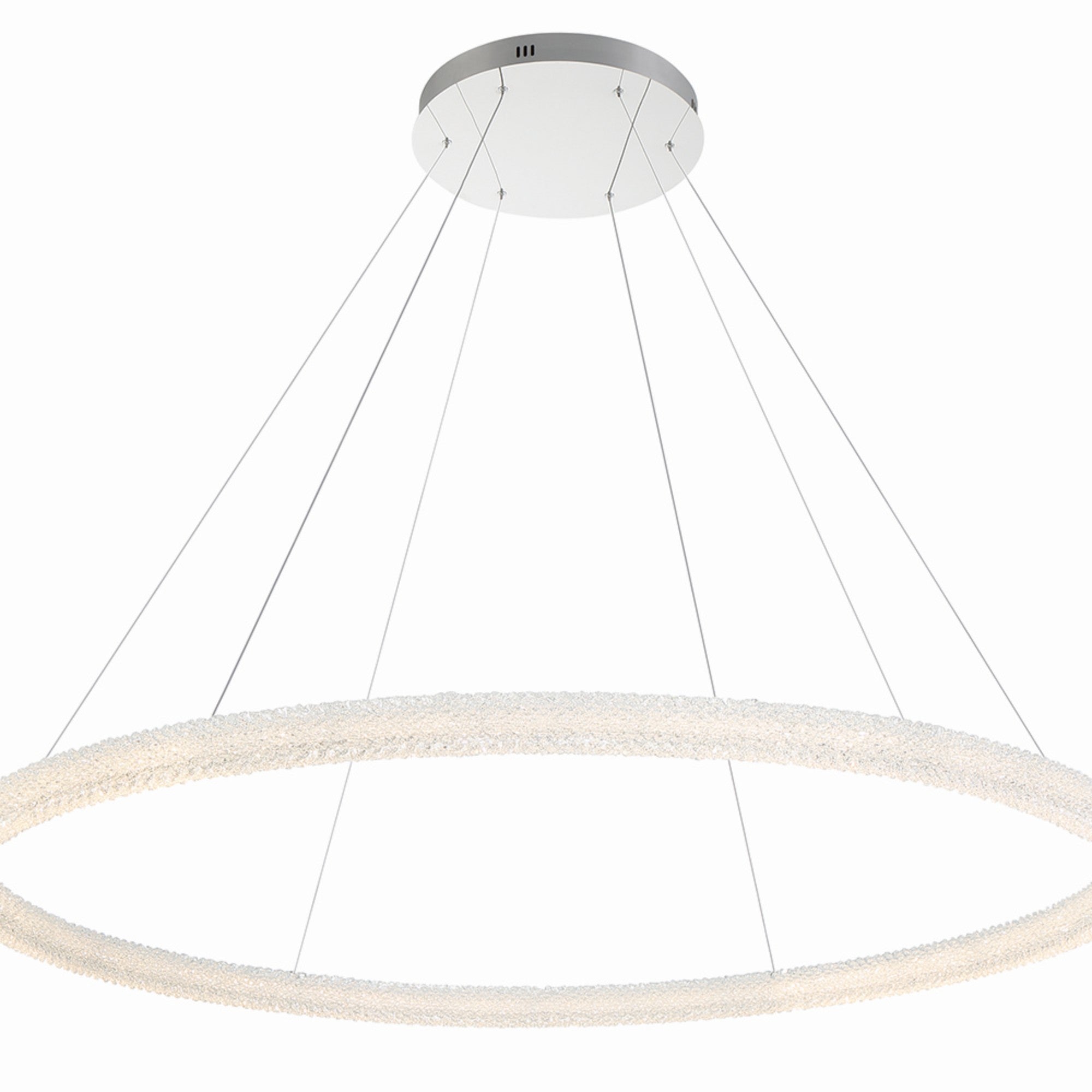 Sassi 60" LED Grand Chandelier, Chrome Finish with Crystals - Bees Lighting