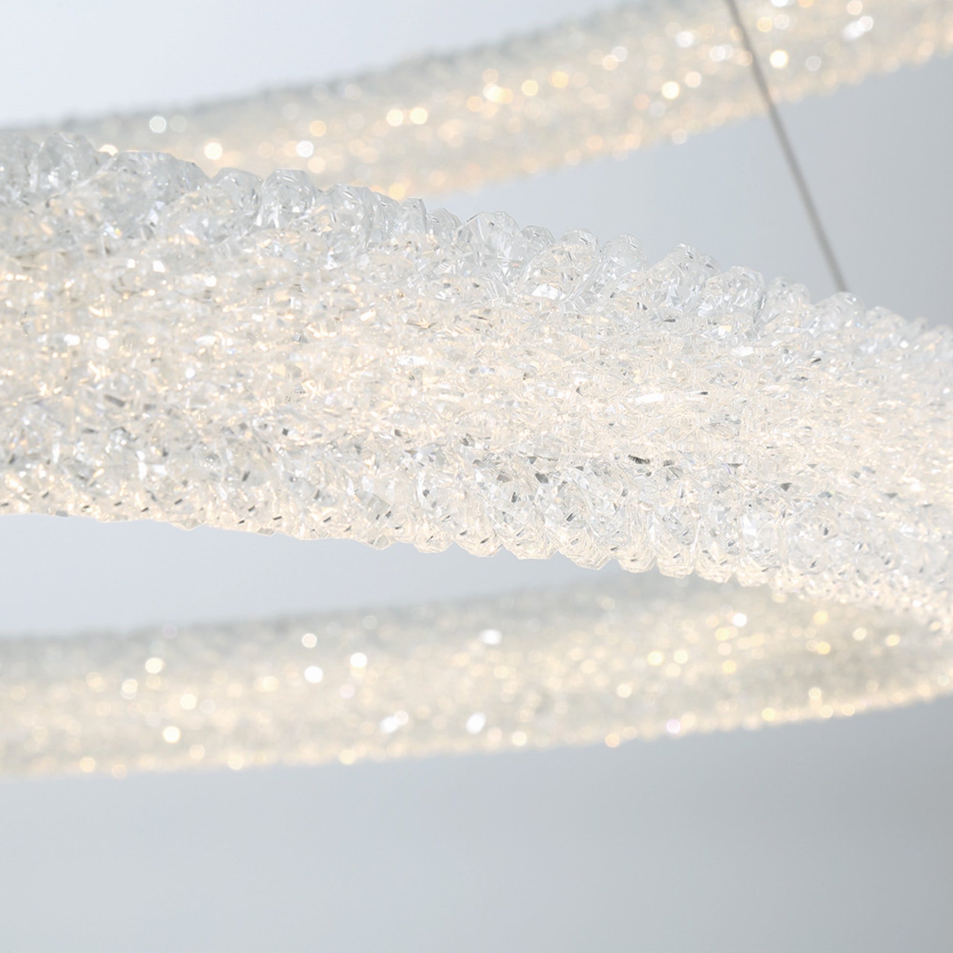 Sassi 3-Tiers 60" LED Grand Chandelier, Chrome Finish with Crystals - Bees Lighting