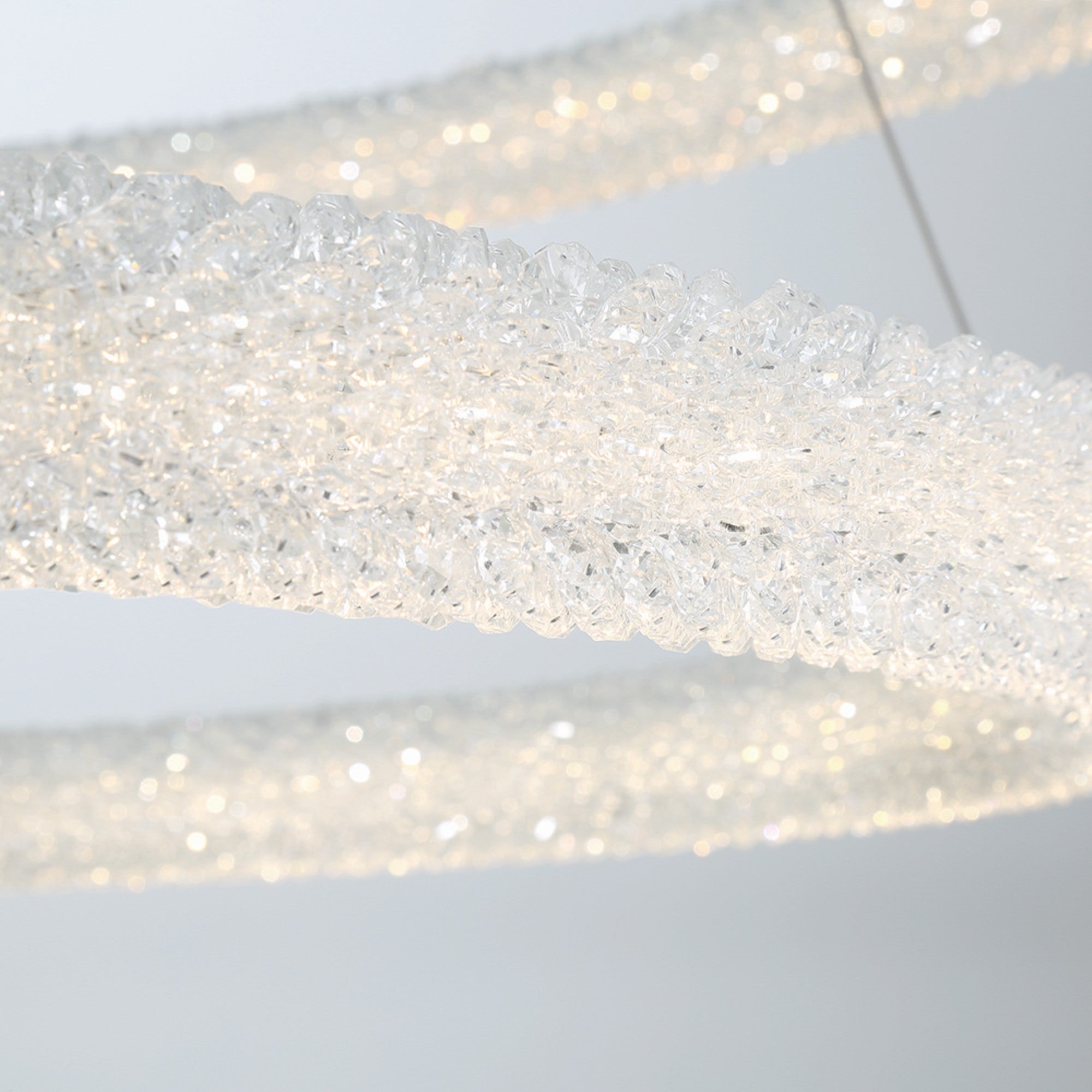 Sassi 3-Tiers 60" LED Grand Chandelier, Chrome Finish with Crystals - Bees Lighting