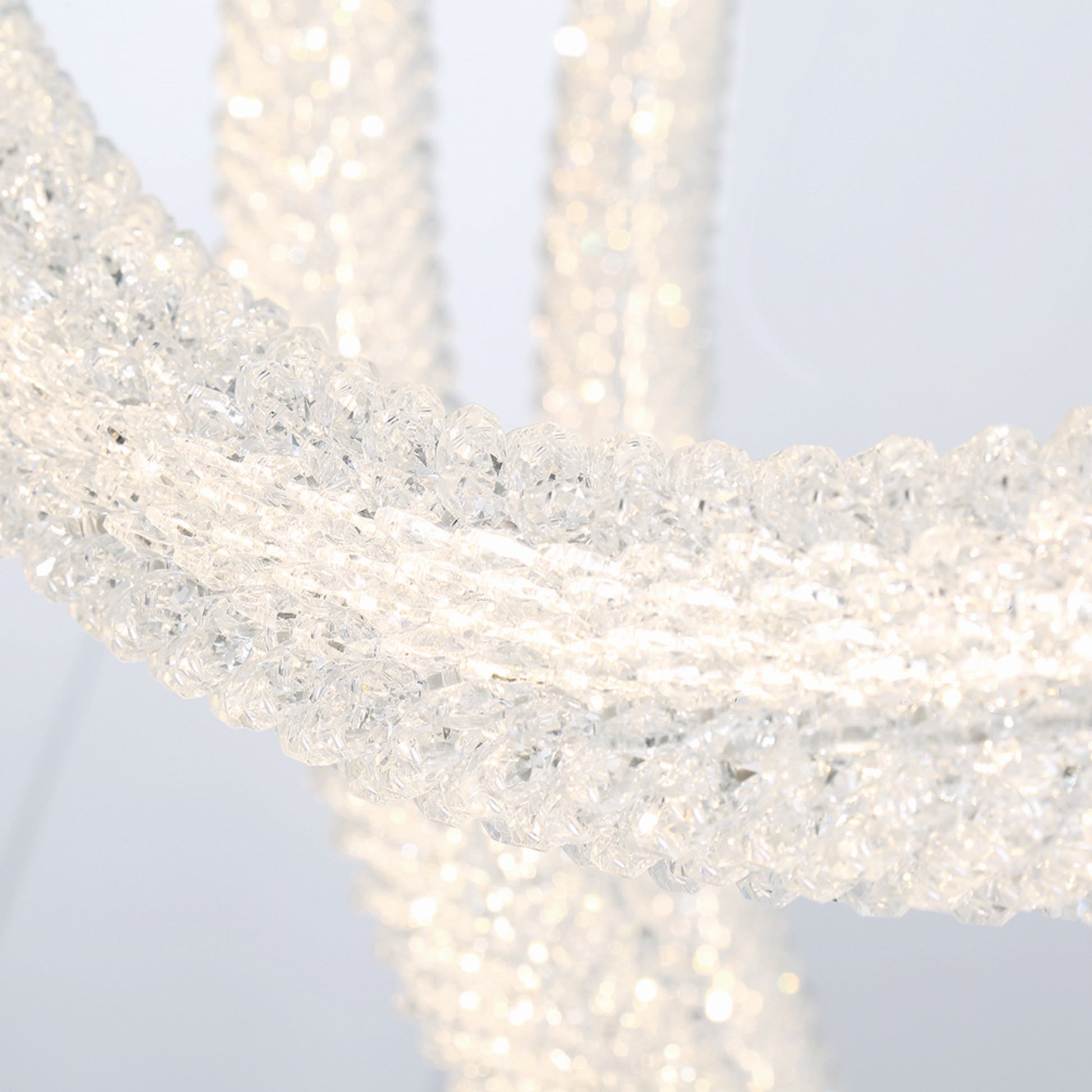 Sassi 3-Tiers 60" LED Grand Chandelier, Chrome Finish with Crystals - Bees Lighting