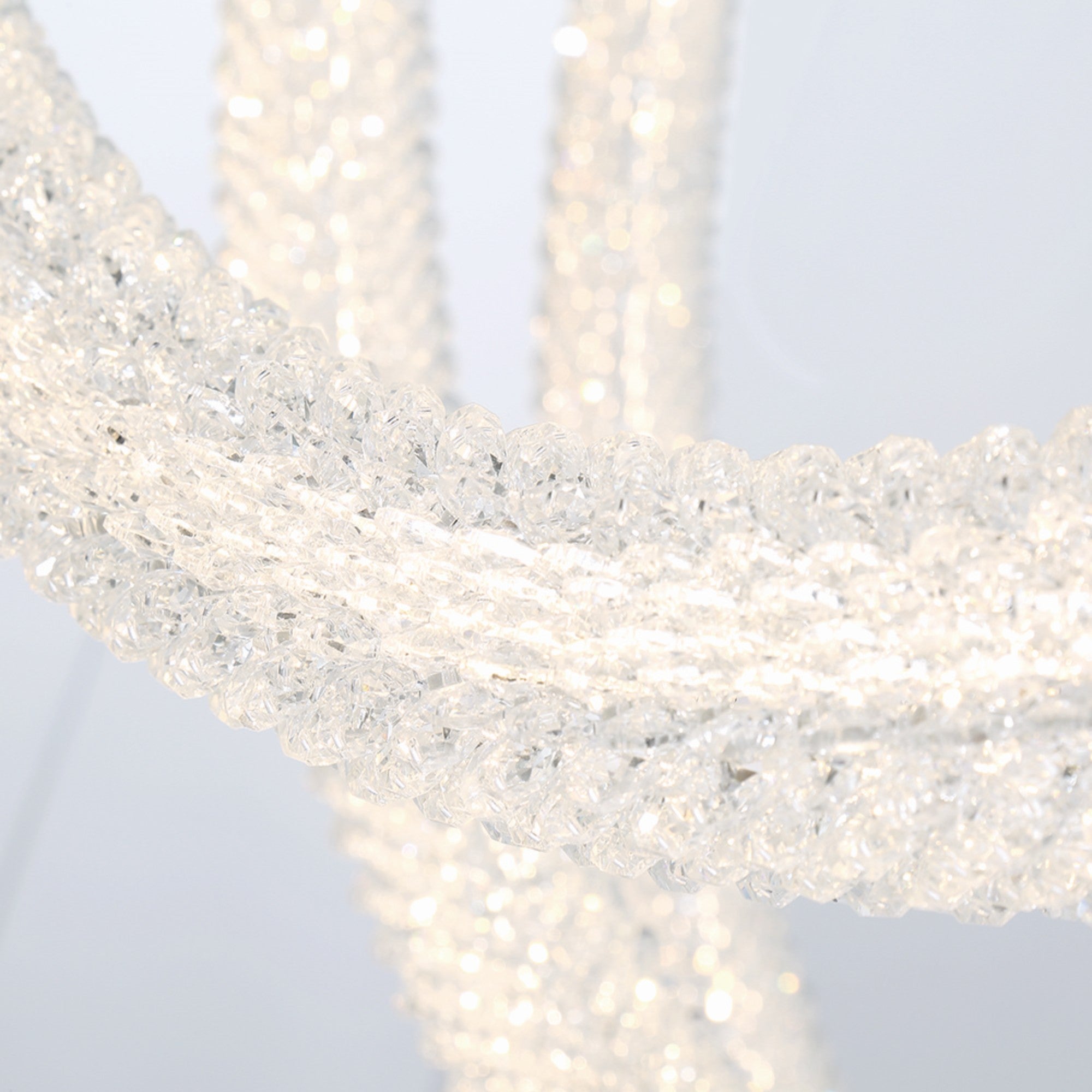 Sassi 3-Tiers 60" LED Grand Chandelier, Chrome Finish with Crystals - Bees Lighting