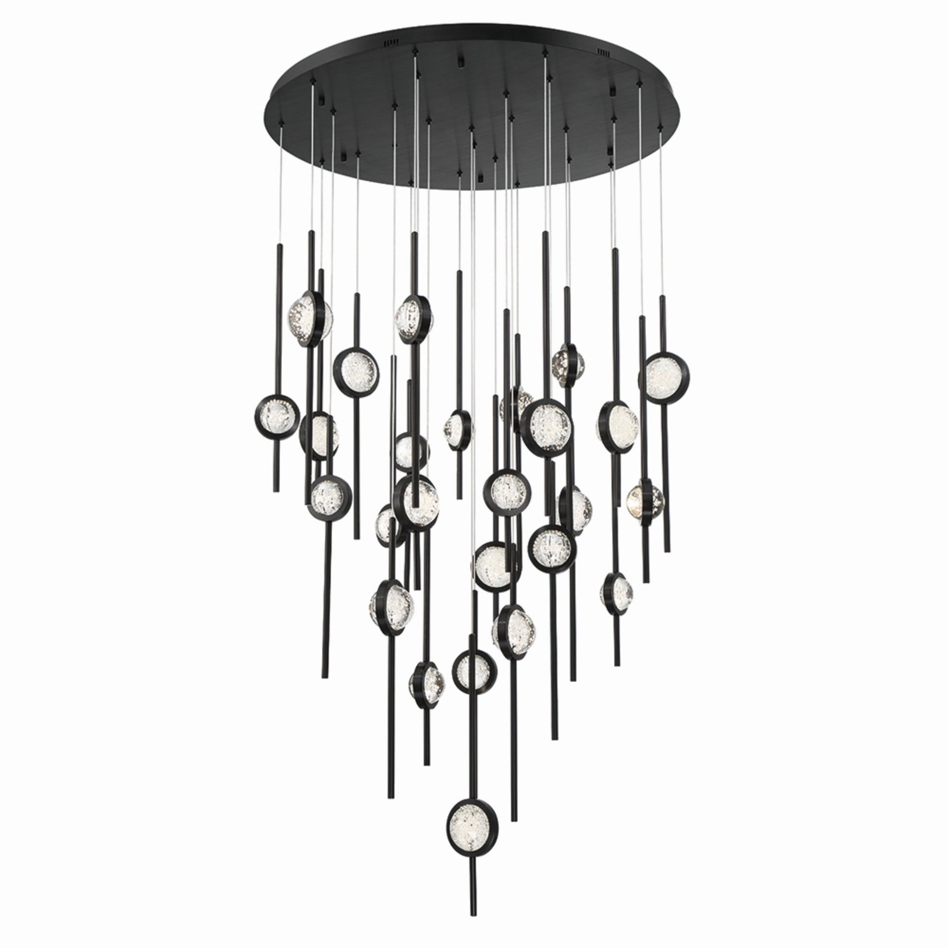 Barletta 26-Light 40" LED Grand Chandelier, Black Finish - Bees Lighting