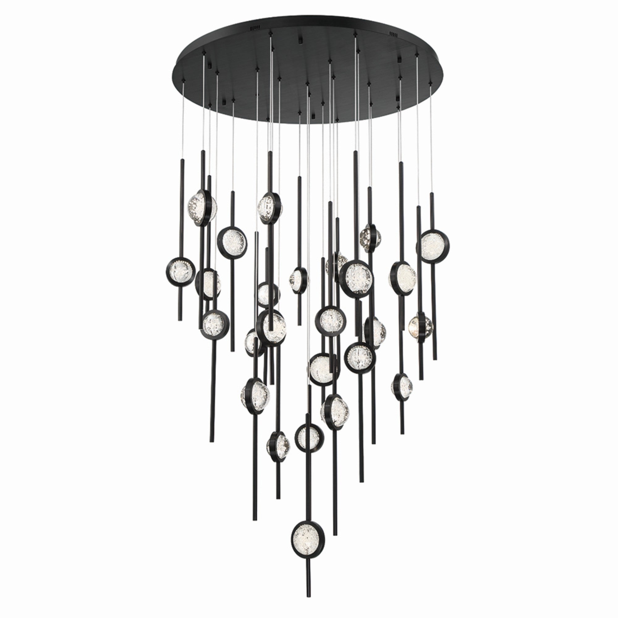 Barletta 26-Light 40" LED Grand Chandelier, Black Finish - Bees Lighting