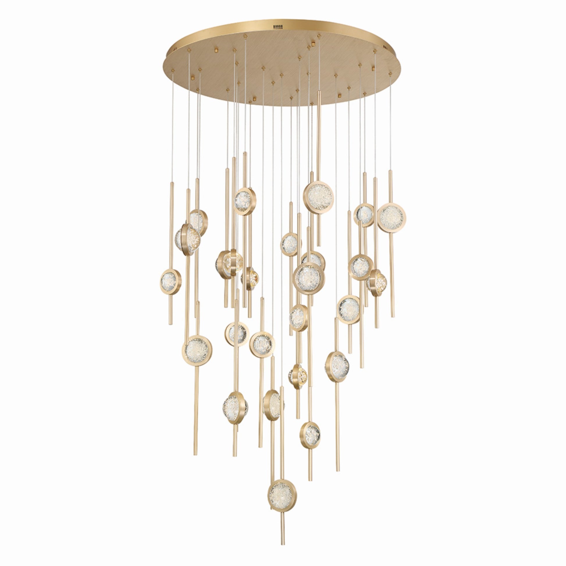 Barletta 26-Light 40" LED Grand Chandelier, Brass Finish - Bees Lighting