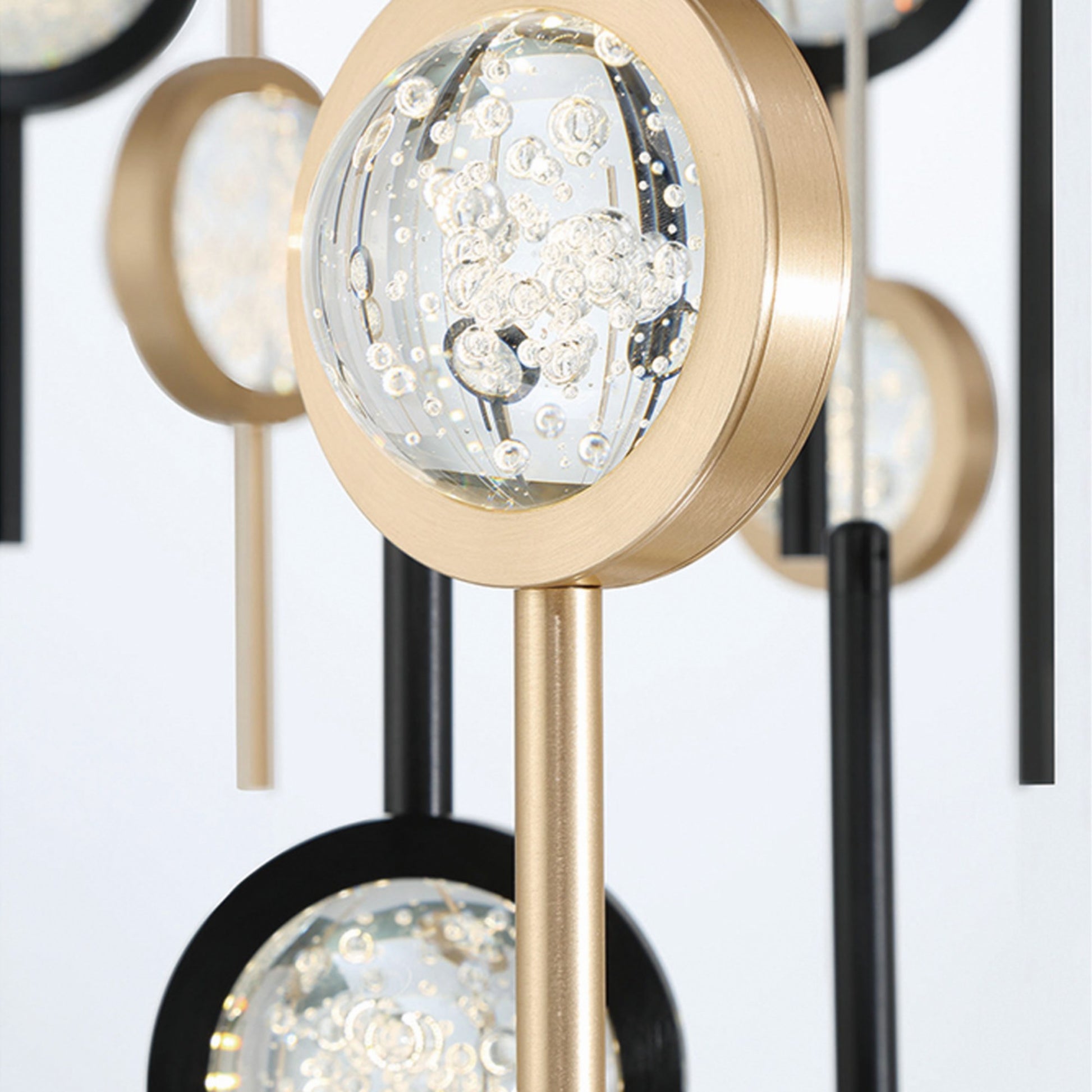 Barletta 26-Light 40" LED Grand Chandelier, Black & Brass Finish - Bees Lighting