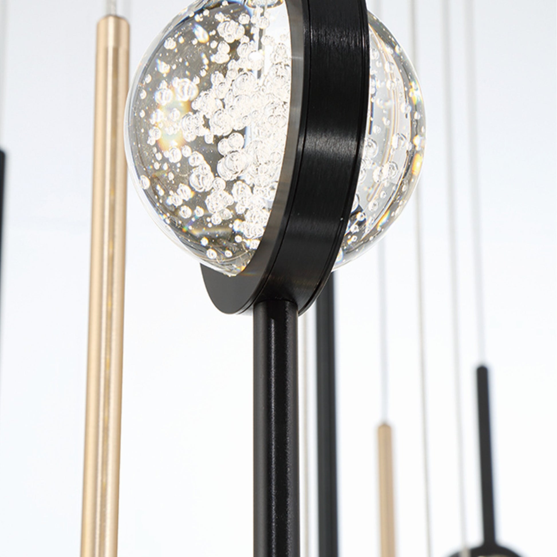 Barletta 26-Light 40" LED Grand Chandelier, Black & Brass Finish - Bees Lighting