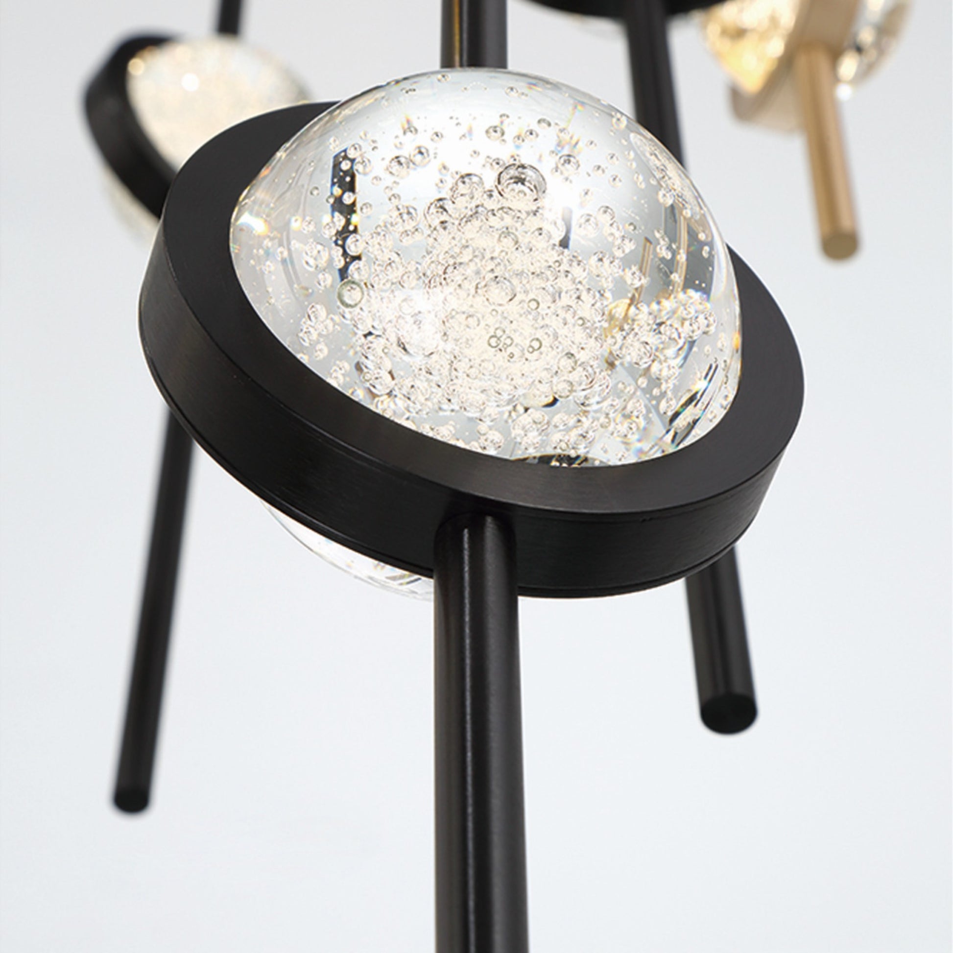 Barletta 26-Light 40" LED Grand Chandelier, Black & Brass Finish - Bees Lighting