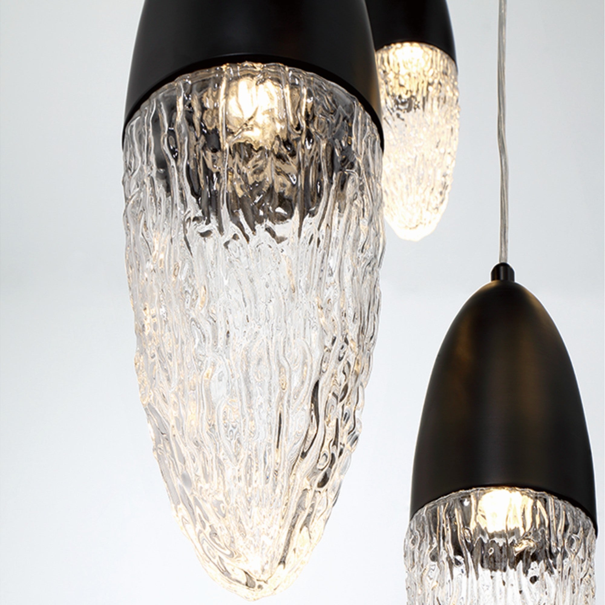 Ecrou 12-Light 30" Multi Drop Chandelier, Black Finish - Bees Lighting