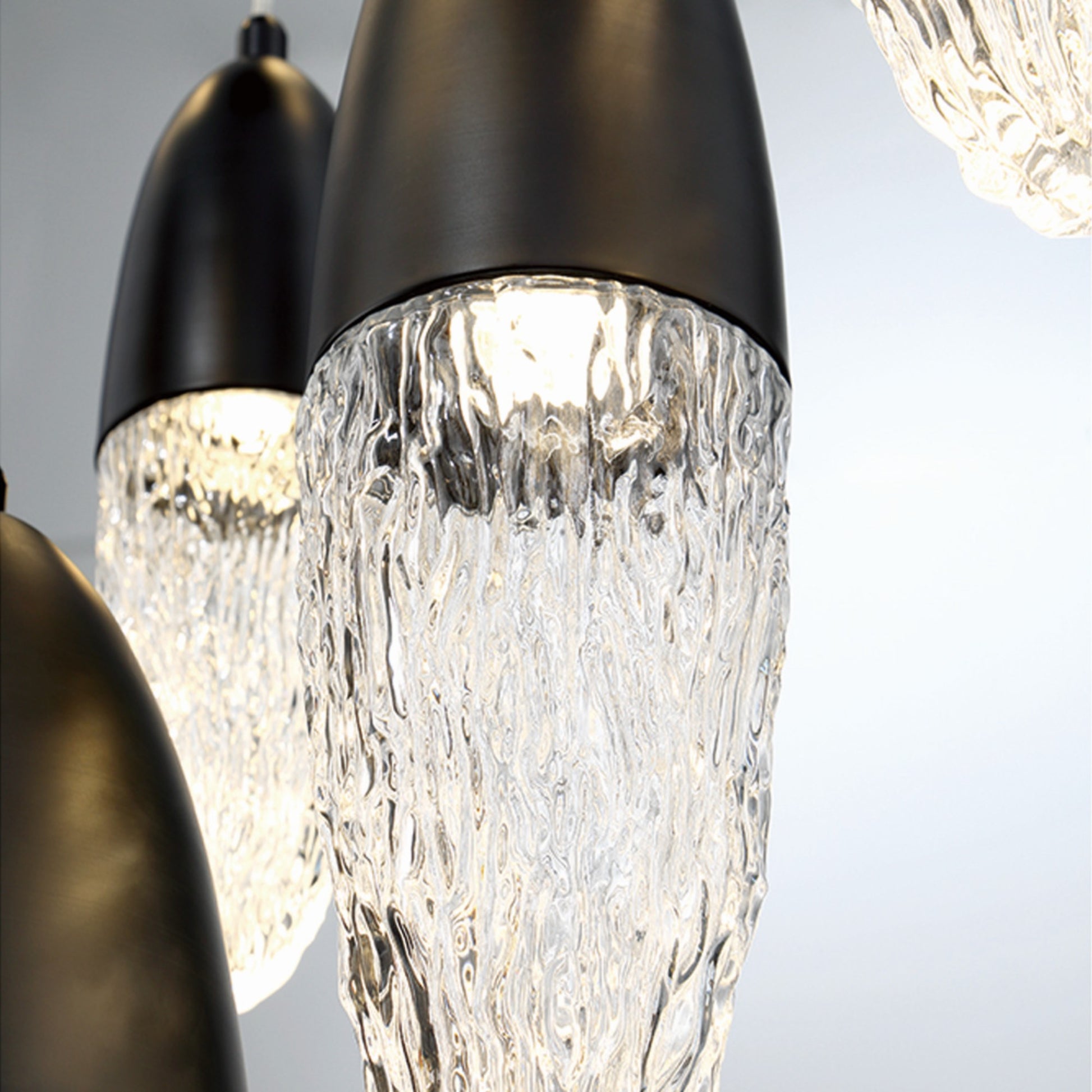 Ecrou 12-Light 30" Multi Drop Chandelier, Black Finish - Bees Lighting